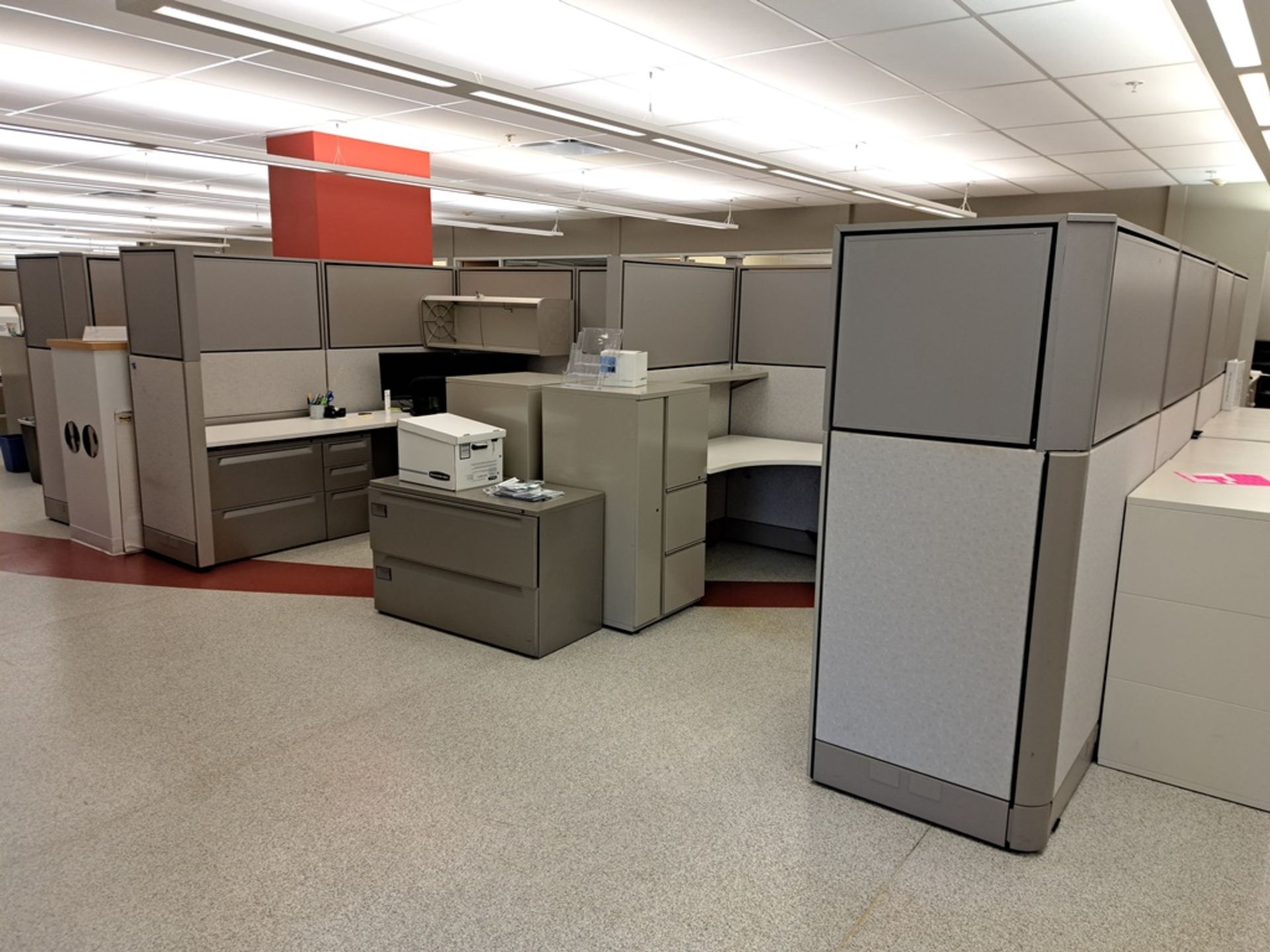 Lot Herman Miller Cubicle Work Stations, 17" W X 50' L, (10) Work Stations, Desks, File - Image 5 of 14