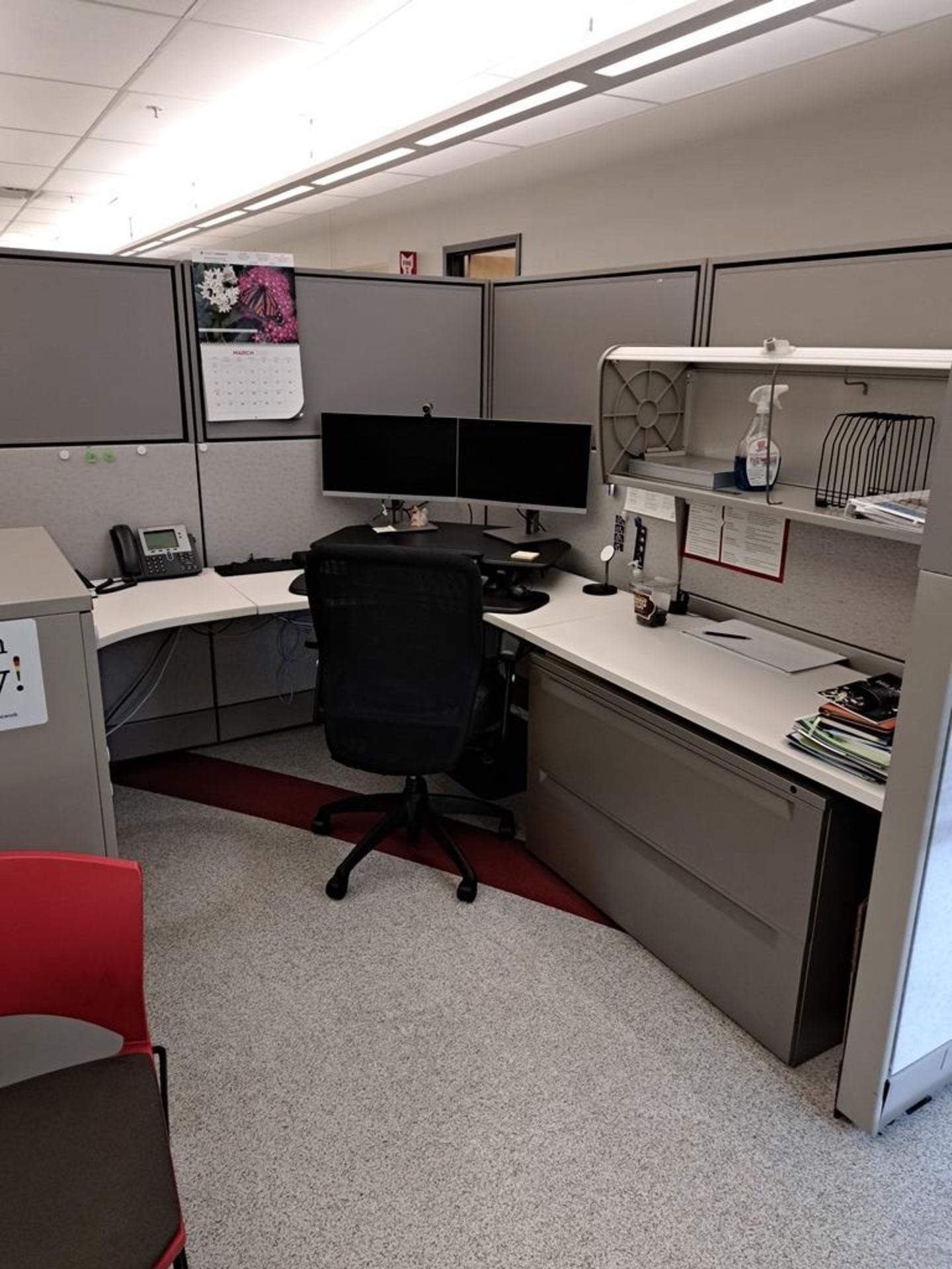 Herman Miller Cubicle Work Stations, 17' W X 50' L, (2) Work Stations per section, (12) Sections, - Image 14 of 25