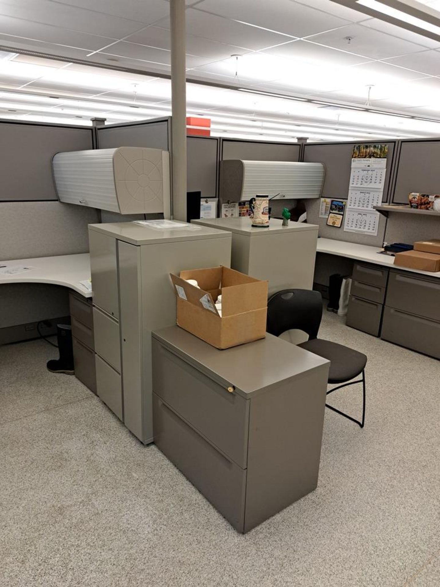 Lot Herman Miller Cubicle Work Stations, 17" W X 50' L, (2) Work Stations per section, (6) Sections, - Image 15 of 27