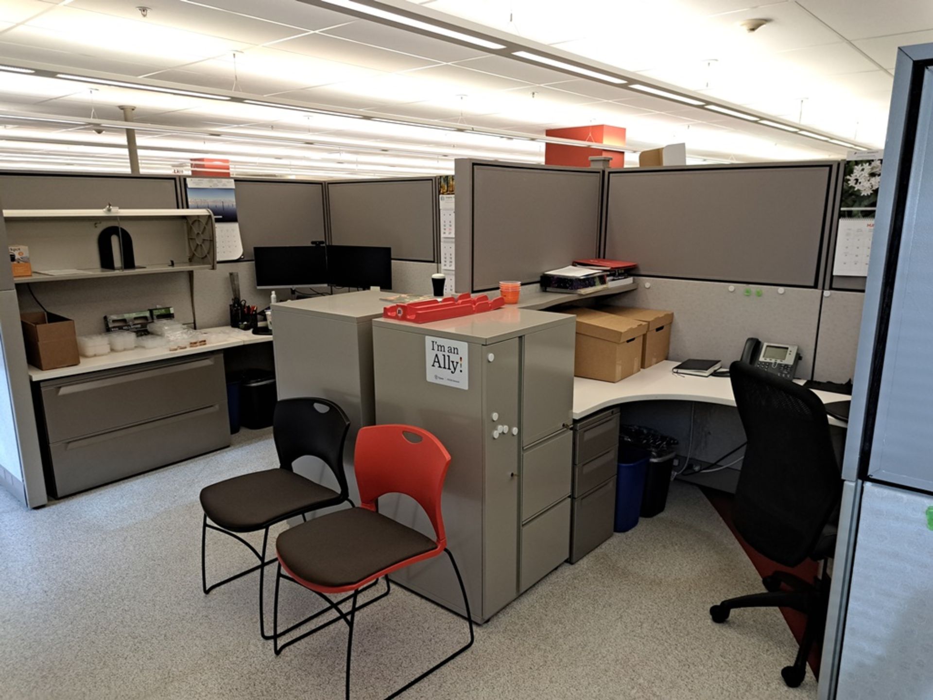 Herman Miller Cubicle Work Stations, 17' W X 50' L, (2) Work Stations per section, (12) Sections, - Image 13 of 25