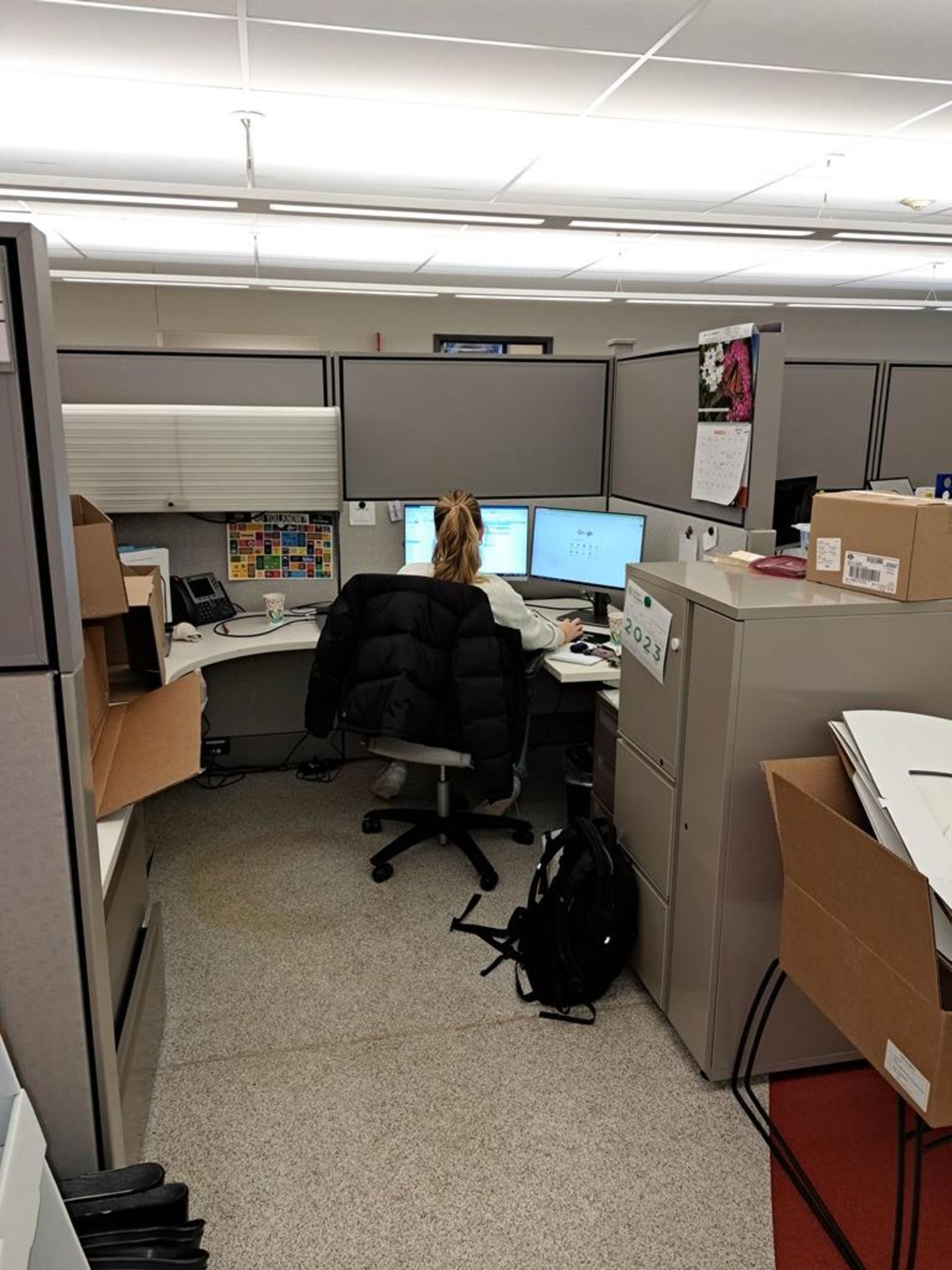 Herman Miller Cubicle Work Stations, 17' W X 50' L, (2) Work Stations per section, (12) Sections, - Image 20 of 25