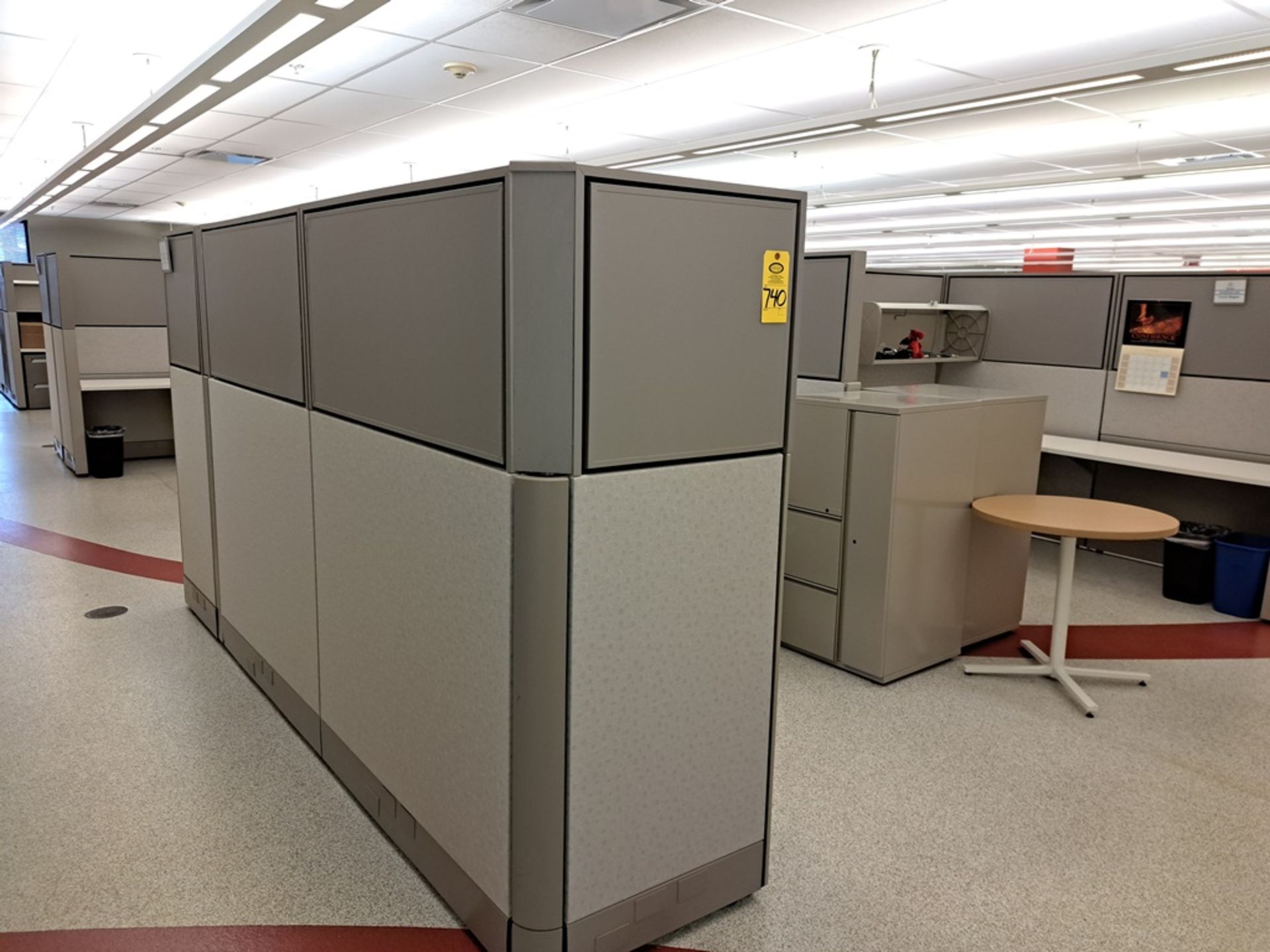 Herman Miller Cubicle Work Stations, 17' W X 50' L, (2) Work Stations per section, (12) Sections,