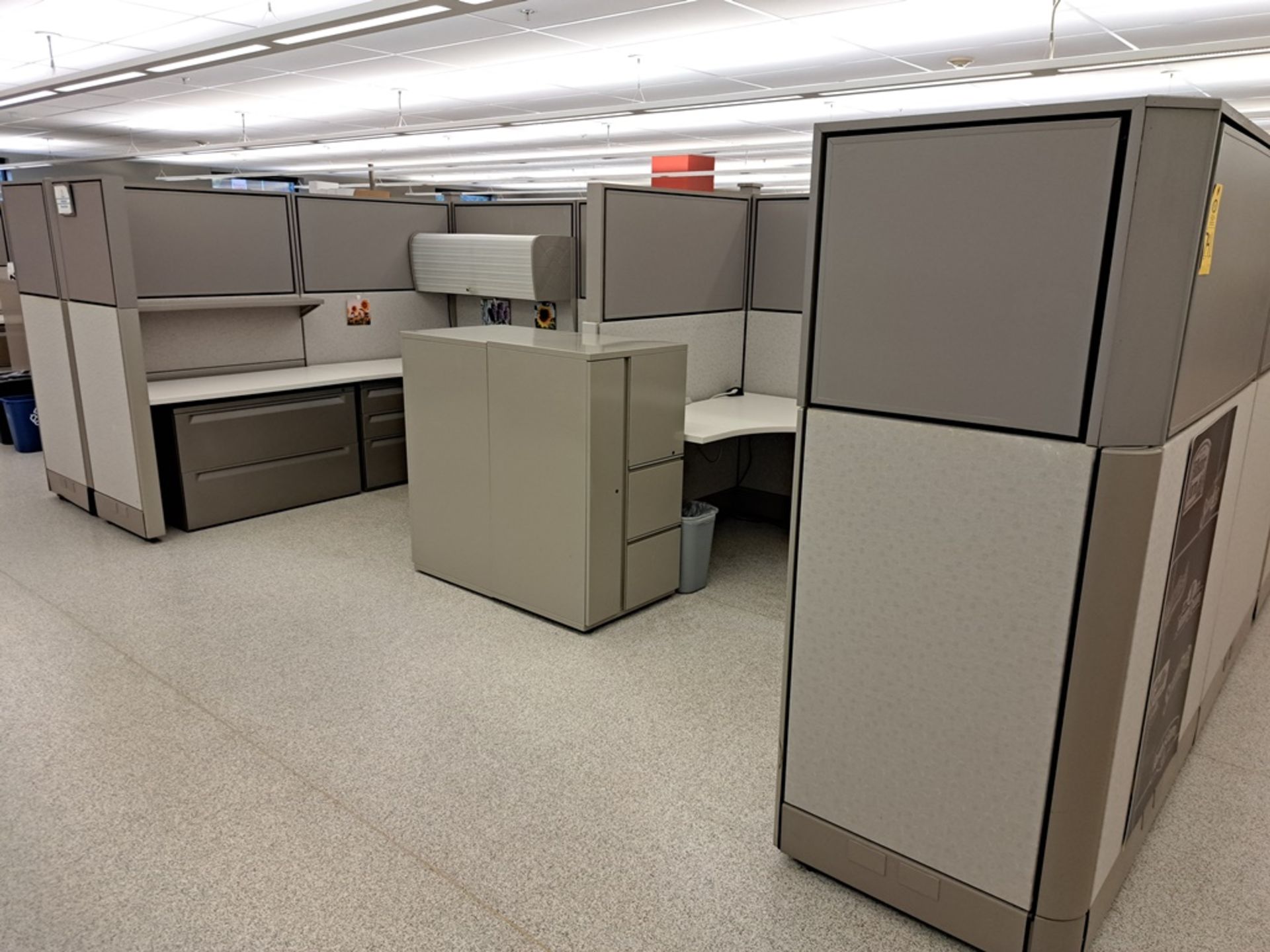 Lot Herman Miller Cubicle Work Stations, 17" W X 50' L, (2) Work Stations per section, (6) Sections, - Image 3 of 27