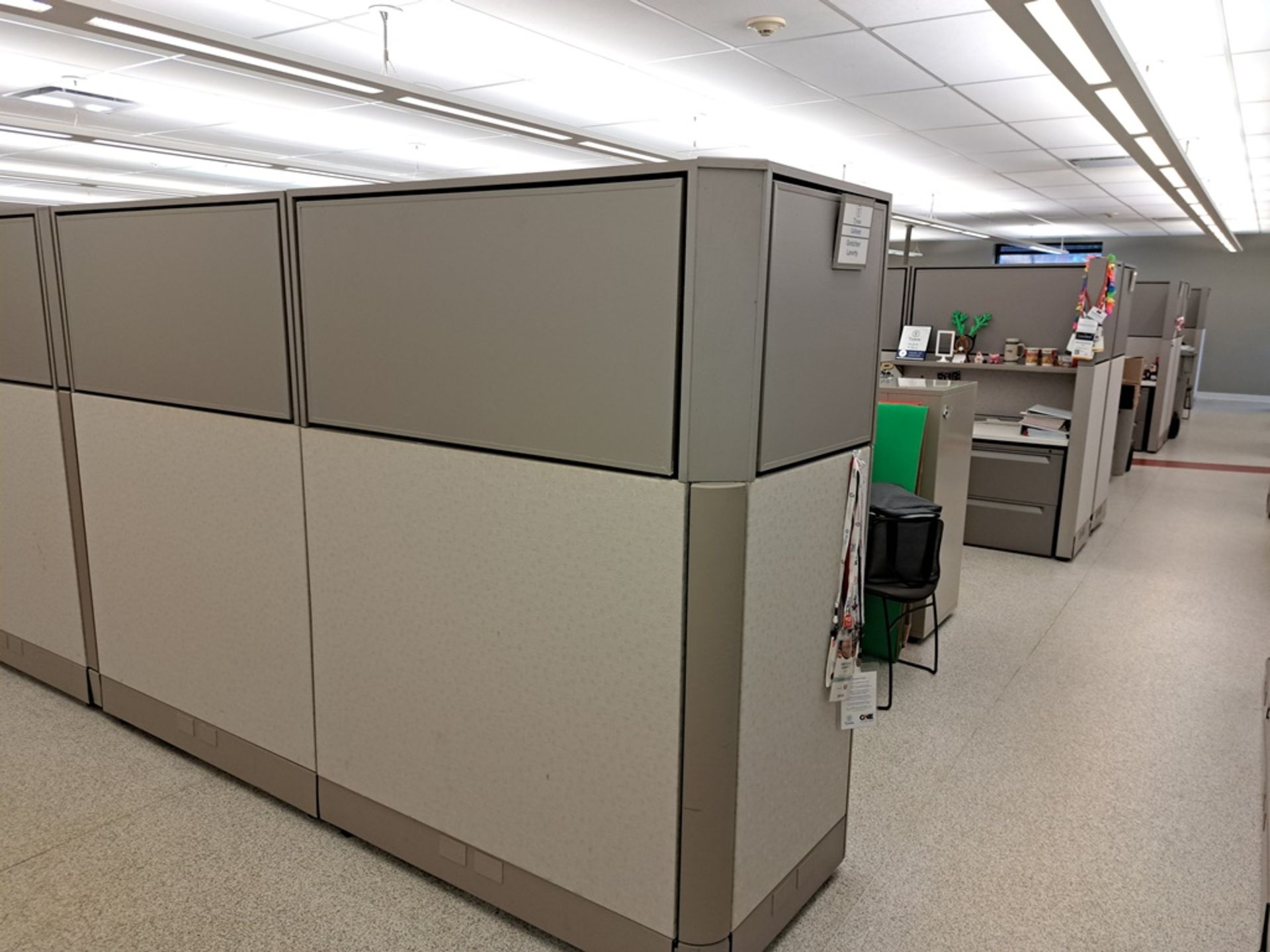 Lot Herman Miller Cubicle Work Stations, 17" W X 50' L, (2) Work Stations per section, (6) Sections, - Image 2 of 27