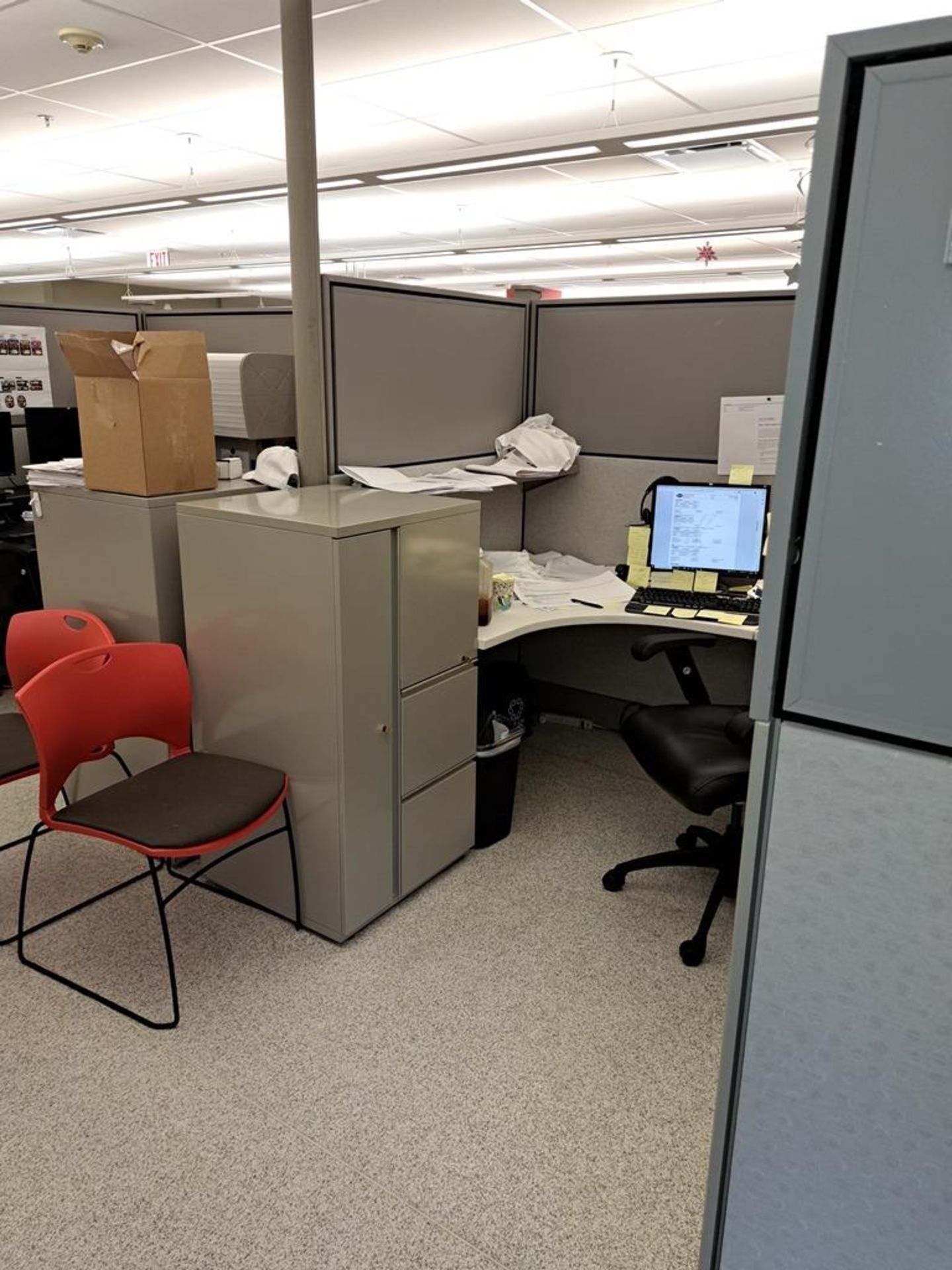 Lot Herman Miller Cubicle Work Stations, 17" W X 57' L, (12) Work Stations, Desks, File - Image 17 of 29