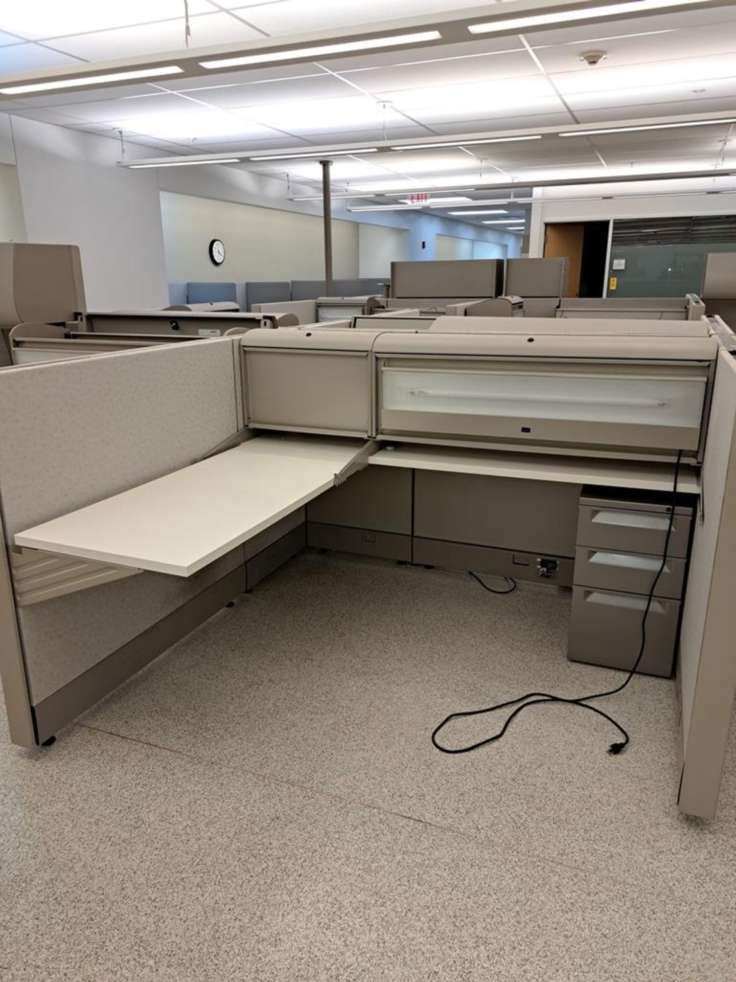 (6) Herman Miller Work Station Cubicles, 20' L X 150" W X 63" T, each cubie has desk, file cabinets, - Image 7 of 8