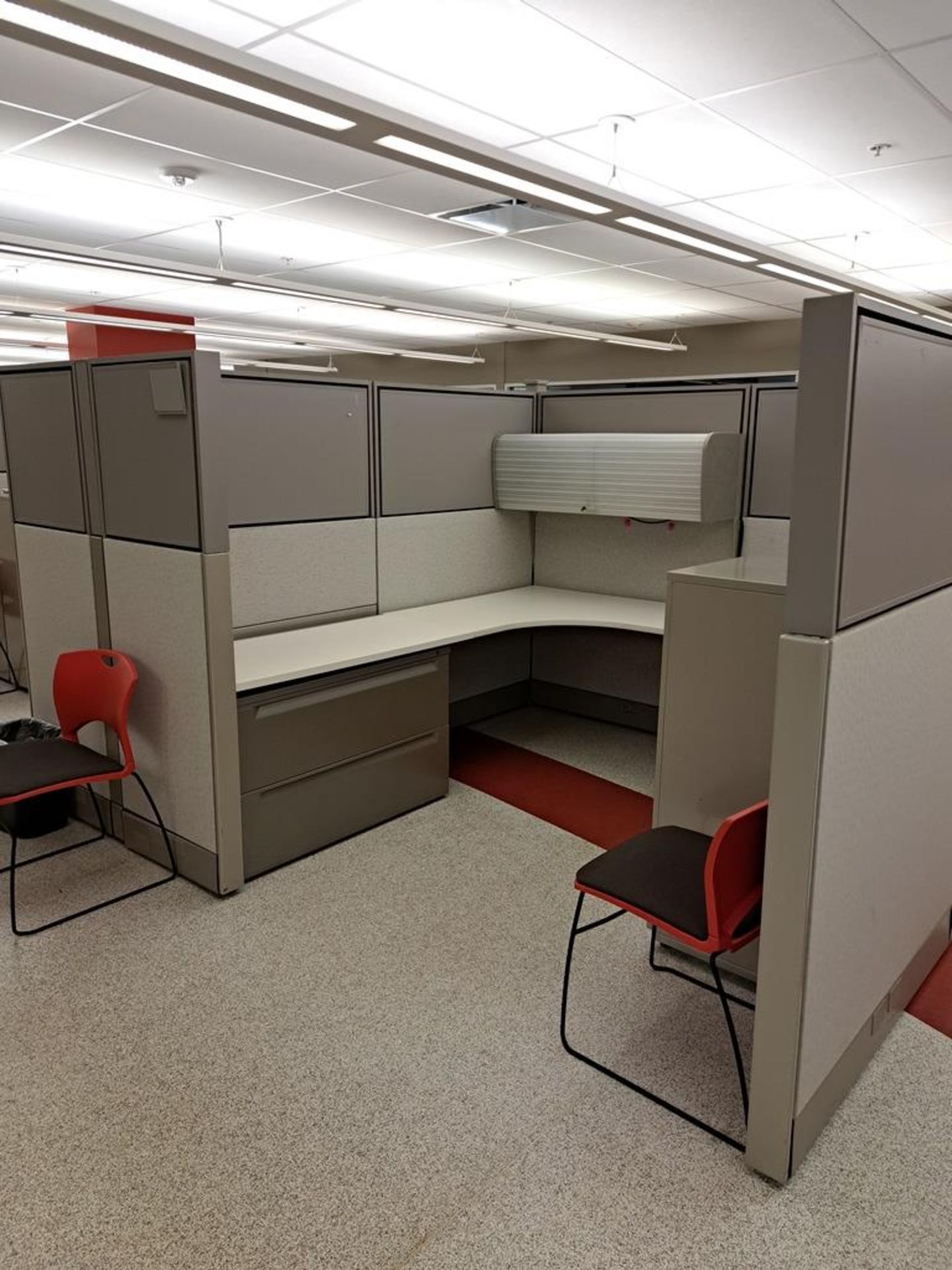 Lot Herman Miller Cubicle Work Stations, 17" W X 50' L, (10) Work Stations, Desks, File - Image 14 of 14