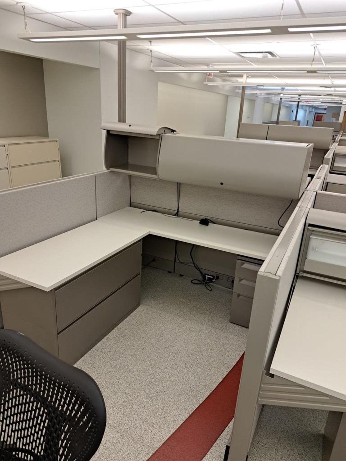 (6) Herman Miller Work Station Cubicles, 20' L X 150" W X 63" T, each cubie has desk, file cabinets, - Image 7 of 7