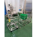 Lot (4) Stainless Steel Tote Racks (6) Plastic Totes-Removal Is By Appointment Only-All Small Hand