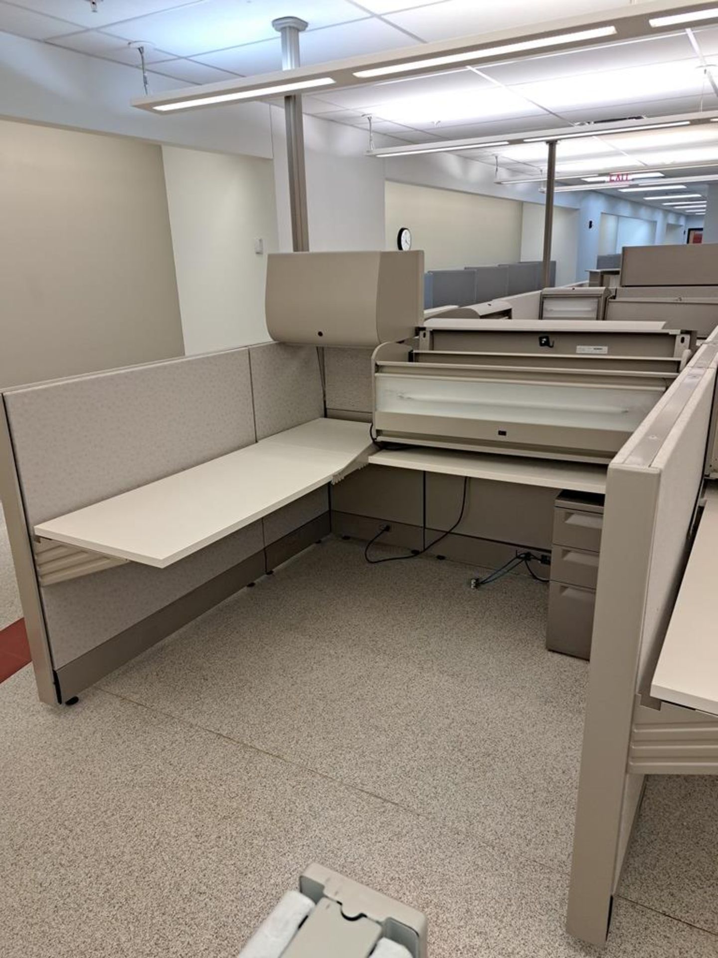 (6) Herman Miller Work Station Cubicles, 20' L X 150" W X 63" T, each cubie has desk, file cabinets, - Image 8 of 8