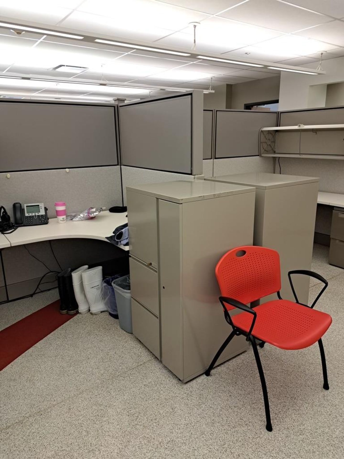 Lot Herman Miller Cubicle Work Stations, 17" W X 57' L, (12) Work Stations, Desks, File - Image 6 of 29