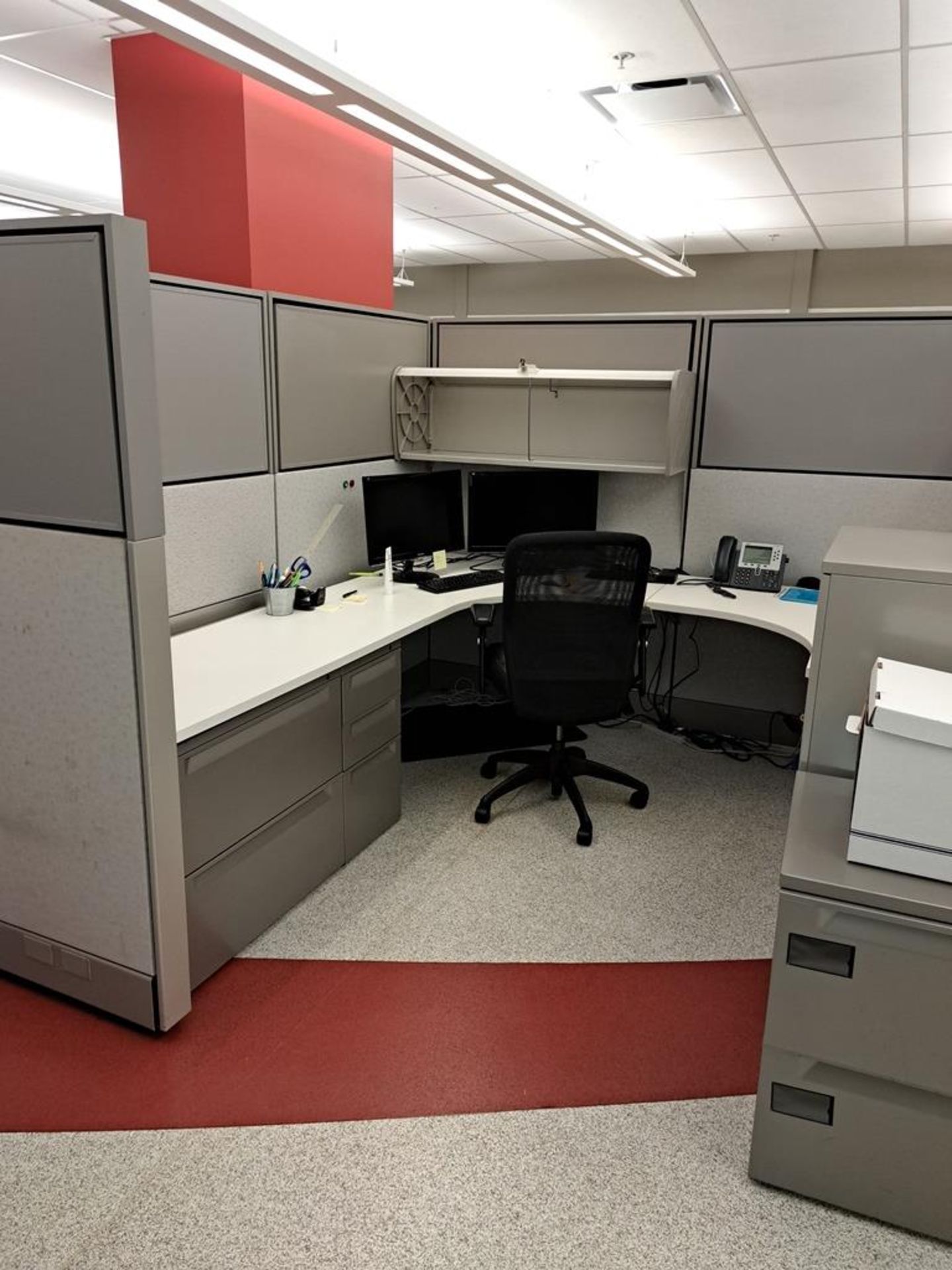 Lot Herman Miller Cubicle Work Stations, 17" W X 50' L, (10) Work Stations, Desks, File - Image 8 of 14