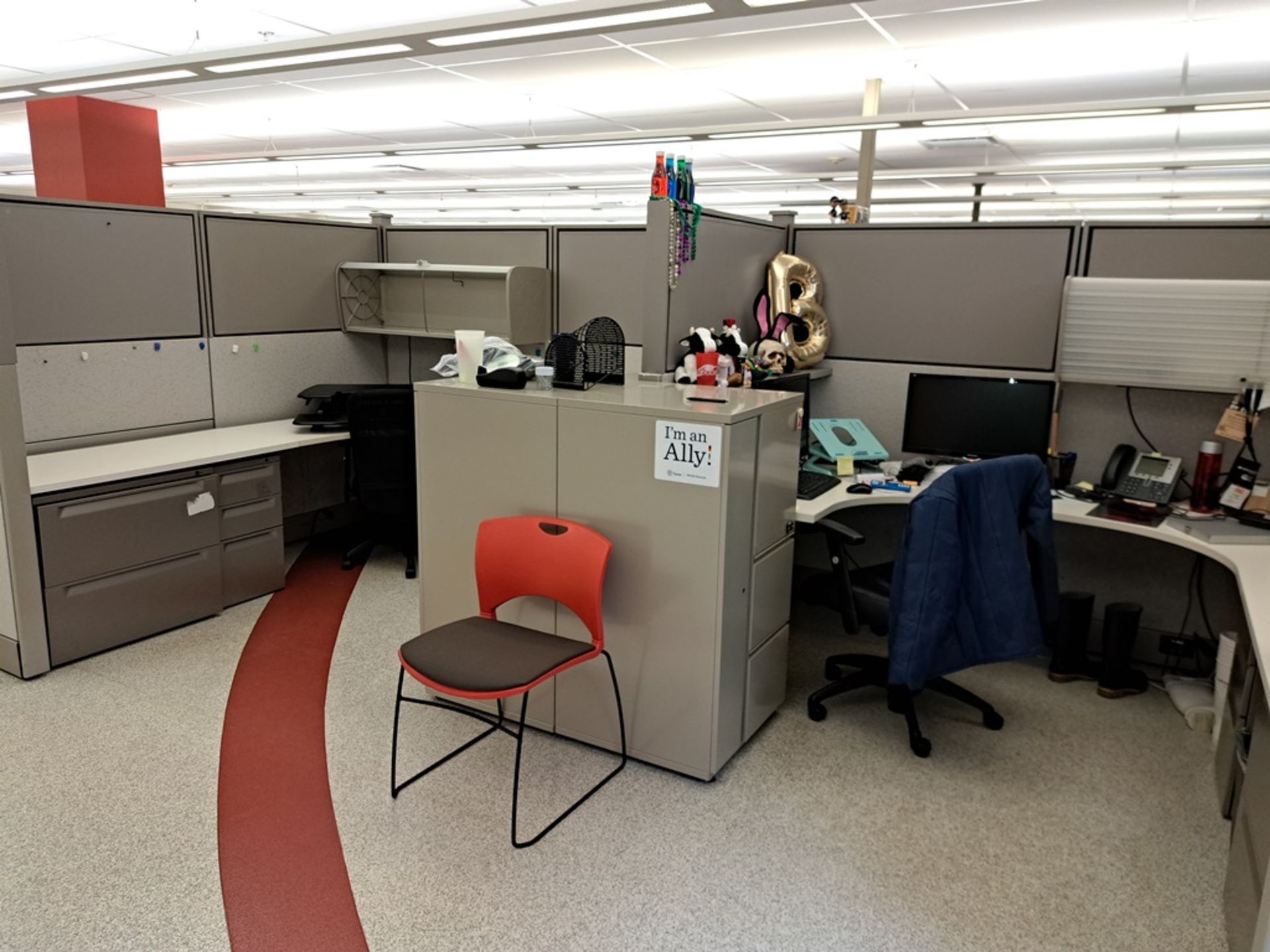 Lot Herman Miller Cubicle Work Stations, 17" W X 50' L, (14) Work Stations, Desks,, File - Image 19 of 29