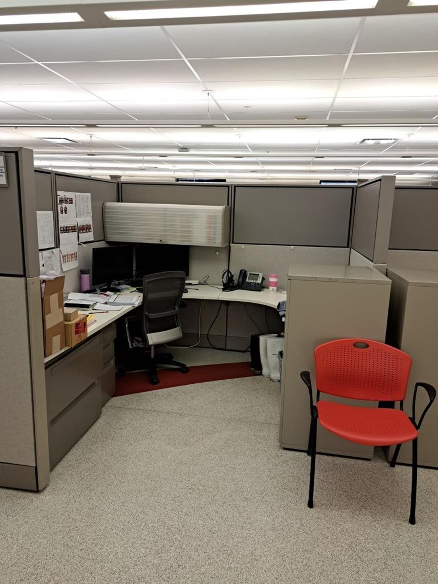 Lot Herman Miller Cubicle Work Stations, 17" W X 57' L, (12) Work Stations, Desks, File - Image 5 of 29