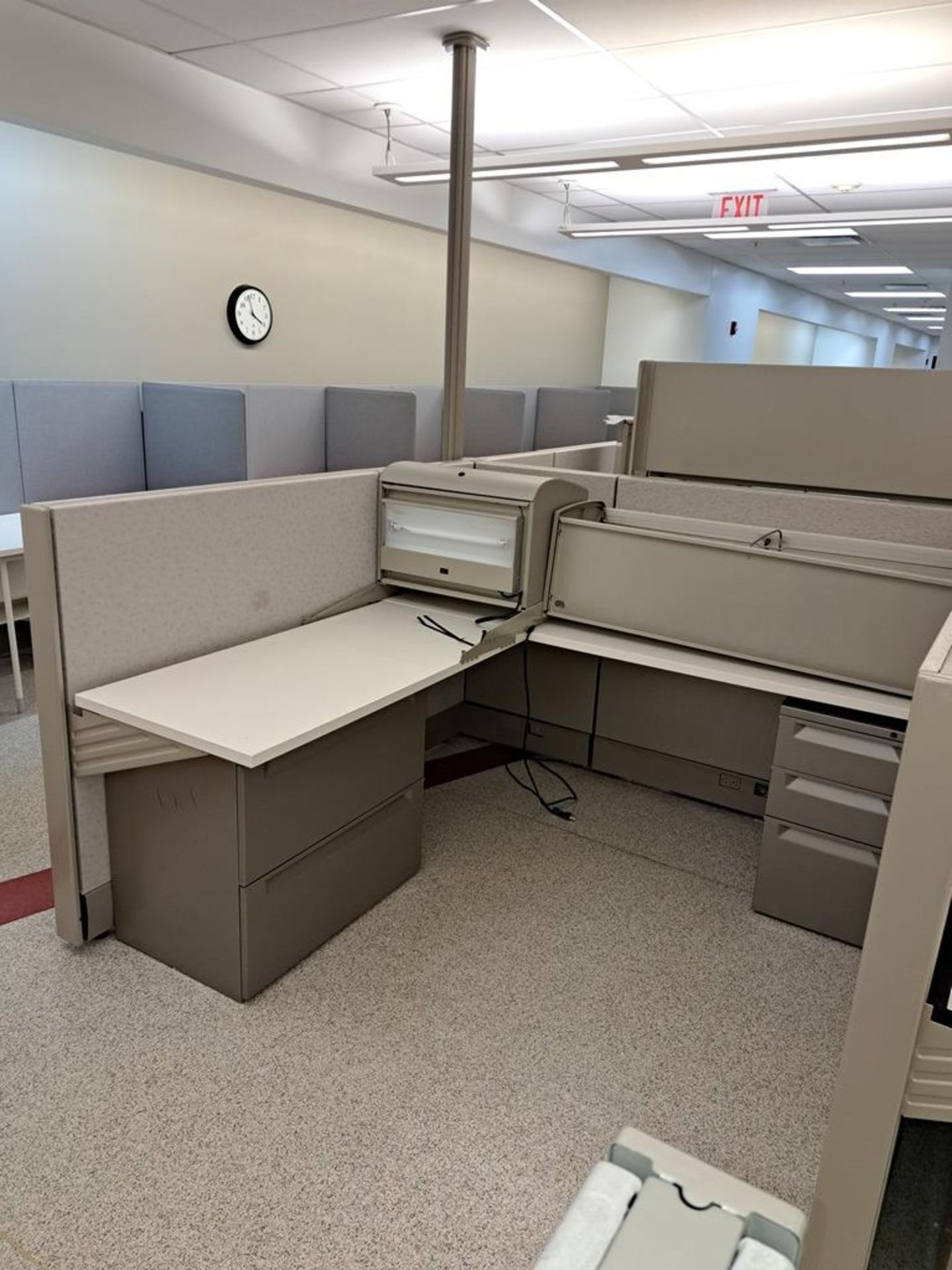 (6) Herman Miller Work Station Cubicles, 20' L X 150" W X 63" T, each cubie has desk, file cabinets, - Image 8 of 8