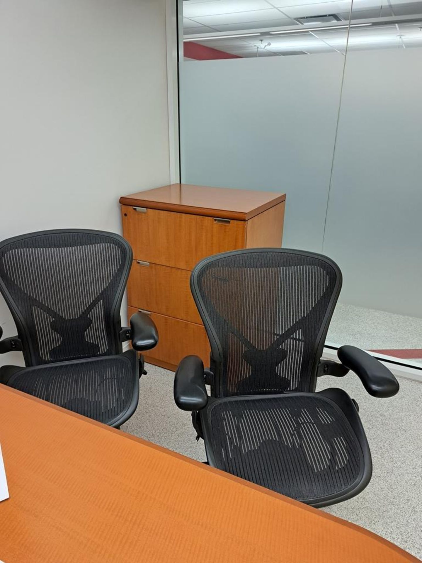 Lot Jasper Seating Inc. "U" Shaped Desk, 102" W X 102" L, (3) Chairs, Overhead Cabinets, (2) Portabl - Image 4 of 4