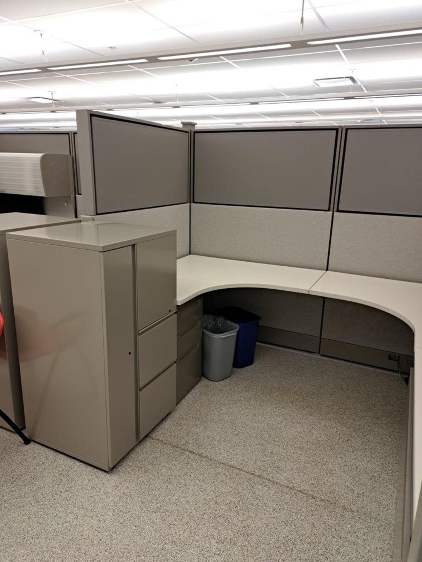 Lot Herman Miller Cubicle Work Stations, 17" W X 57' L, (12) Work Stations, Desks, File - Image 4 of 29