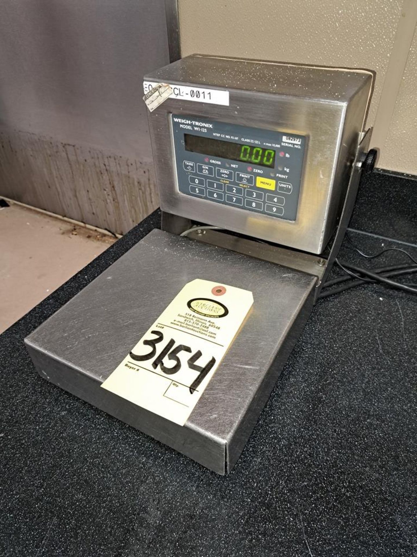 Weigh Tronix Mdl. WI-125 Digital Scale, 120 volts (Contact Norm Pavlish - Nebraska Stainless for