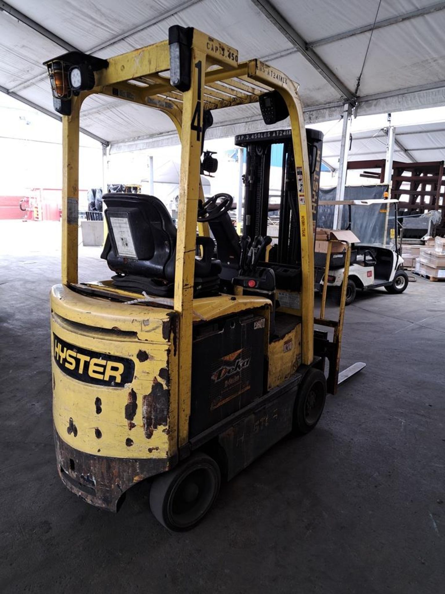 Hyster Mdl. E40XN Sit Down Forklift, Ser. #A269N02591M, 3450 Lb. capacity, 36 volt battery, side - Image 2 of 5