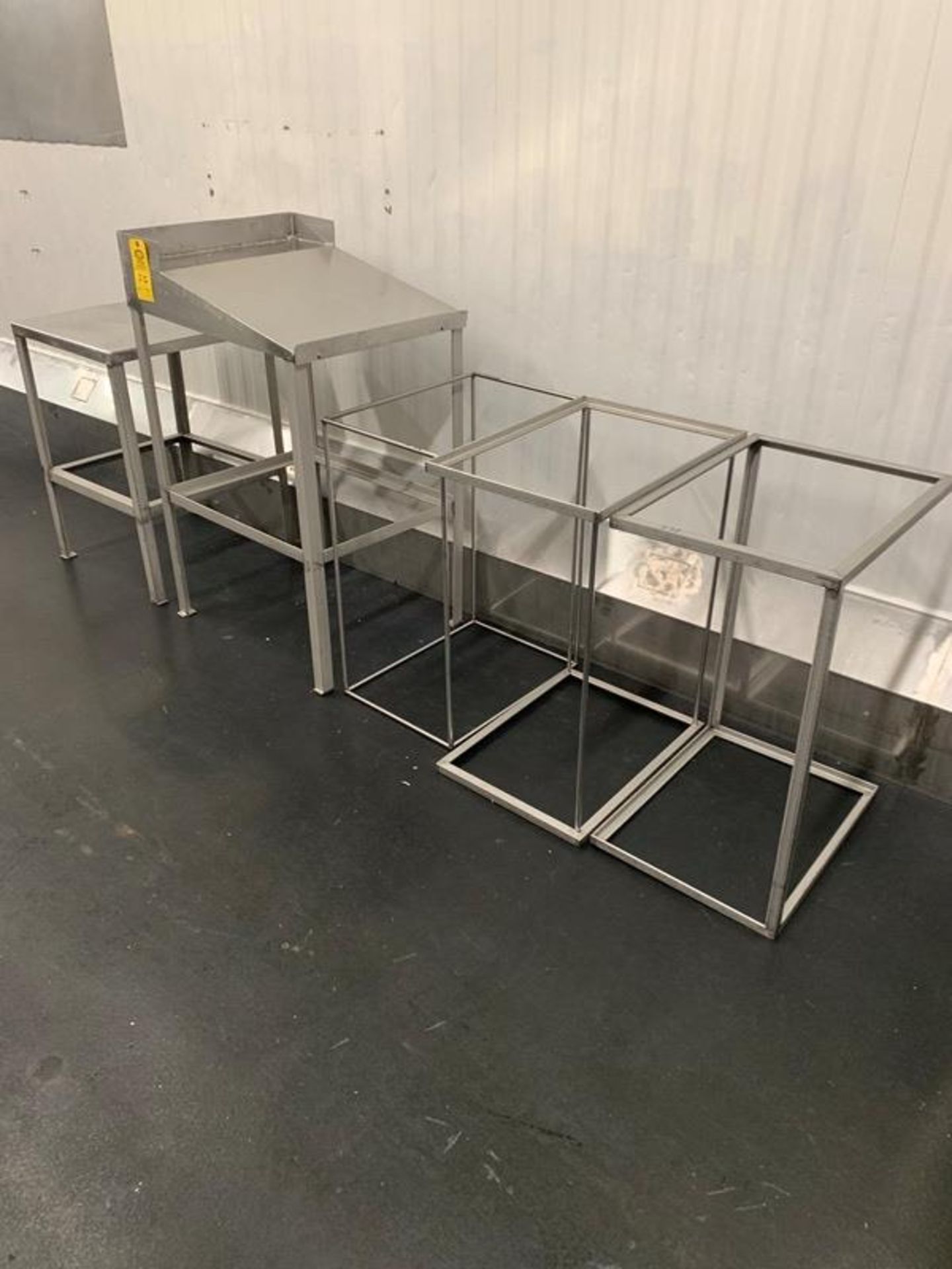 Lot 2' X 2' Stainless Steel Table, Forman's Desk, (3) Racks (Located in Mt. Pleasant, IA)-ALL
