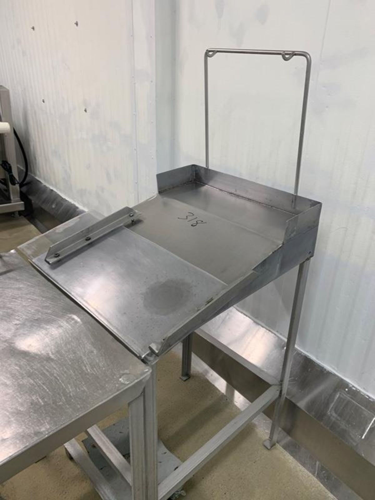 Lot Table (1) 30" W X 5' L X 36" H, (1) Foreman's Desk, (3) Stainless Steel Racks (Located in Mt. - Image 2 of 4