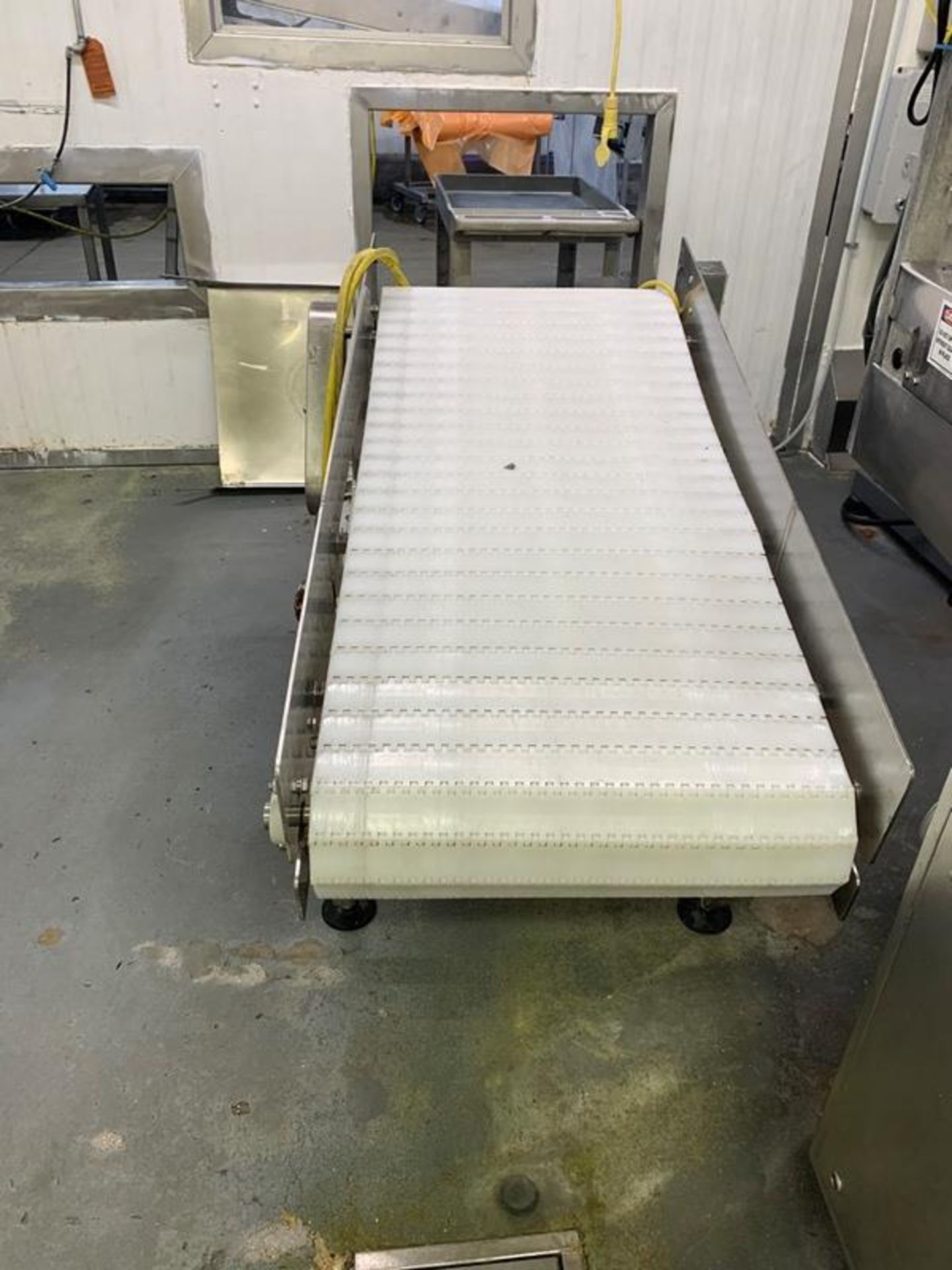 Lot Conveyor, stainless steel , intralox belt, 24" W X 60" &8" W X 7' L (Located in Mt. Pleasant, - Image 2 of 5