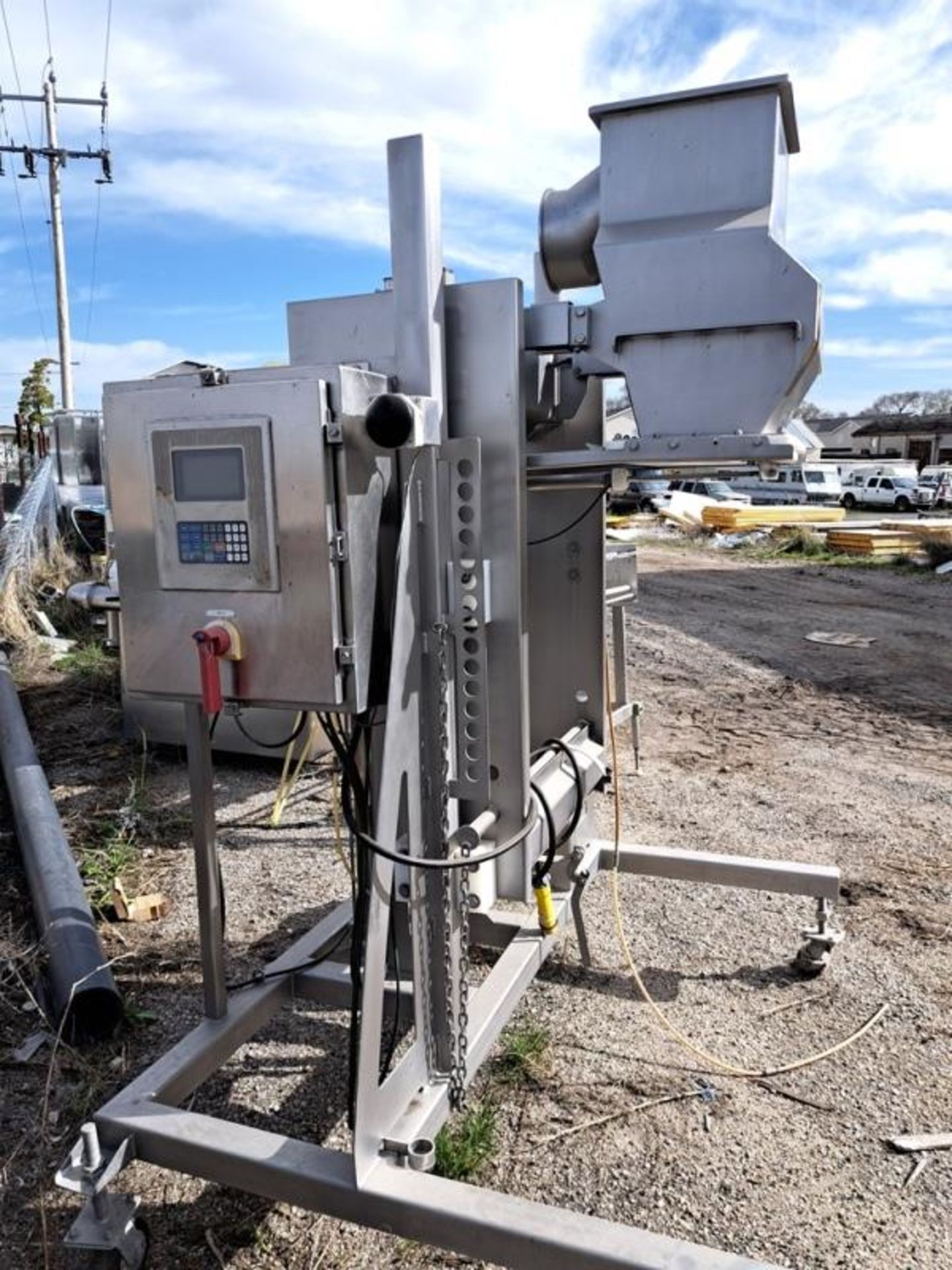 C.A.T. Stainless Steel Pump Station, 57" W X 68" L frame, 16" W X 18" L hopper with pneumatic - Image 2 of 4