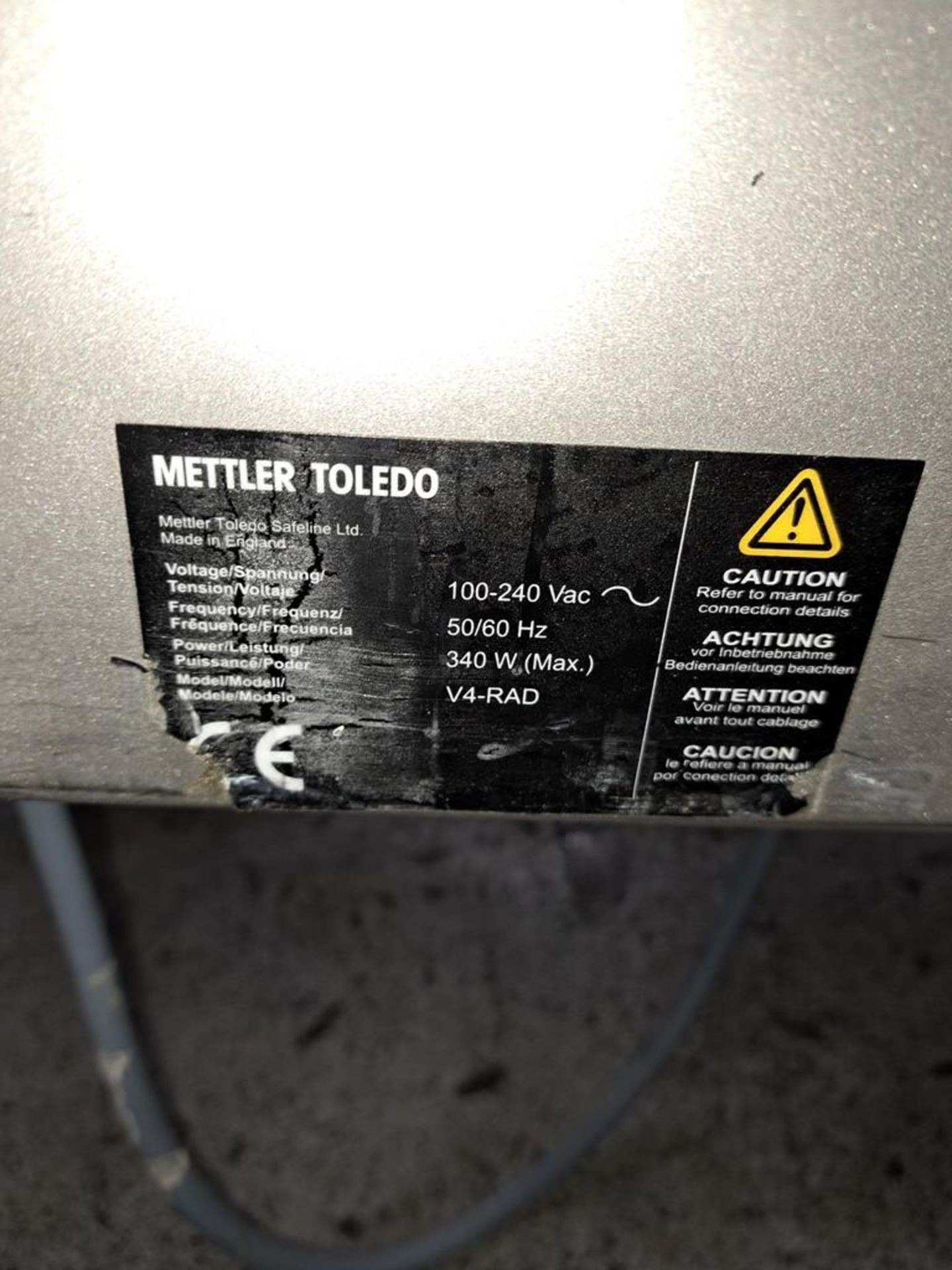 Mettler Toledo Mdl. V4-RAD Metal Detector, Ser. #125904, 19 3/4" W X 11" T aperture, 18" W X 6' L - Image 6 of 6