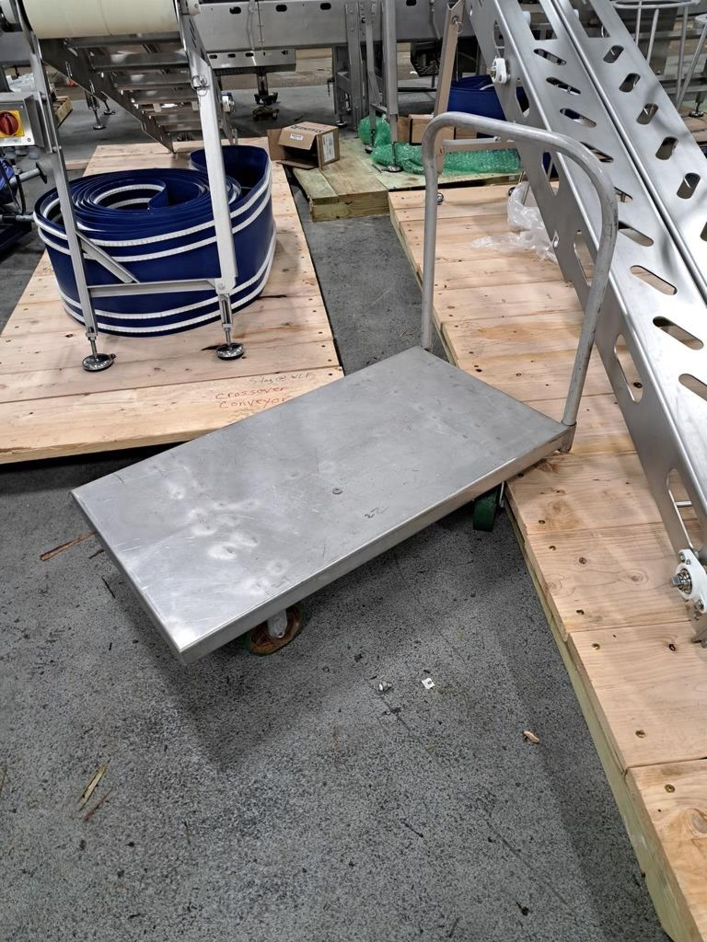 Lot (5) Stainless Steel Trash Bag Holders, (1) Stainless Steel Cart 24" W X 44" L X 10" T (Located - Image 2 of 2