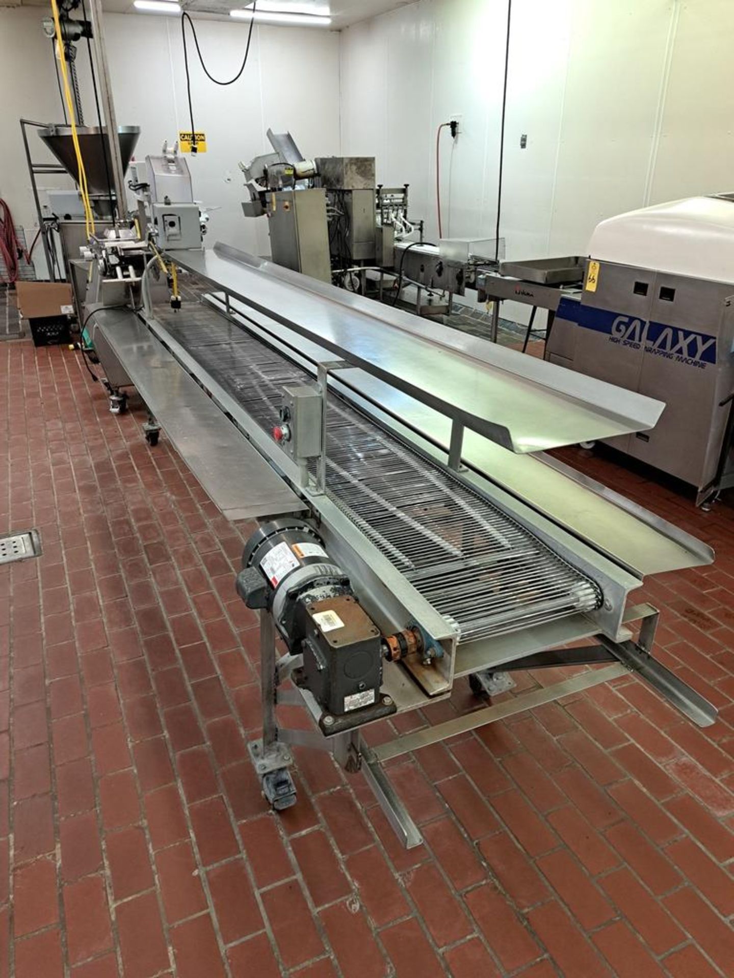 Portable Stainless Steel Pack-Off Conveyor, 38" W X 146" L, 15" wide stainless steel center belt, - Image 2 of 5