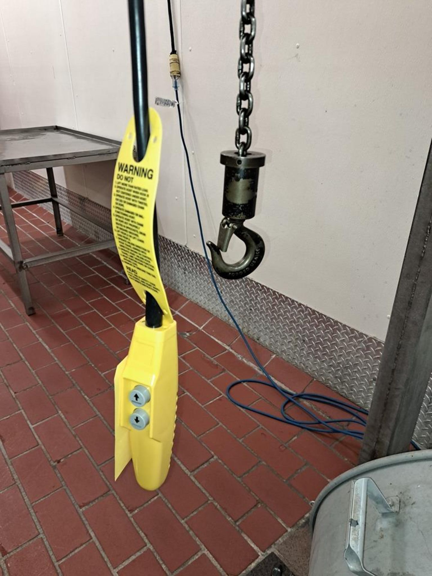 Chain Hoist, 1 ton capacity with controls, 120 volts (Required Loading Fee $200.00 Rigger: Norm - Image 3 of 3