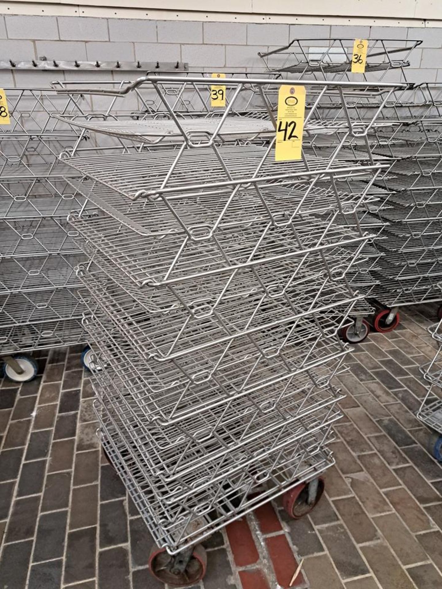 Stainless Steel Double Nestaway Baskets, 30" W X 30" L X 8"/4", on stainless steel cart (Required