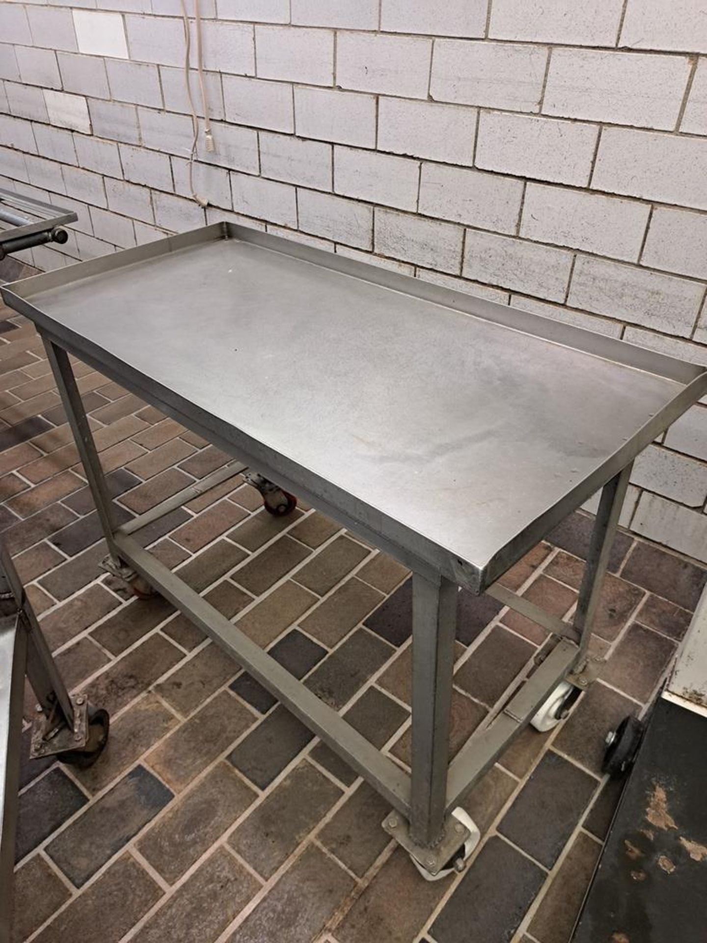 Lot (2) Portable Stainless Steel Carts, (1) 18" W X 40" L X 40" T & (1) 21" W X 43" L X 34" T ( - Image 2 of 2