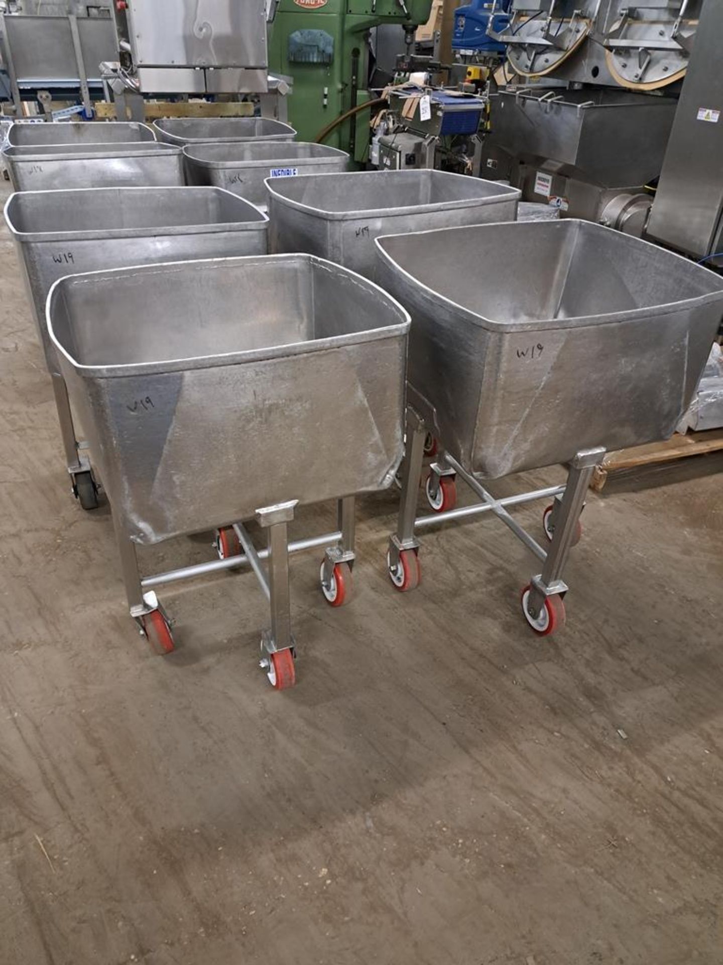 Stainless Steel Dump Buggies, 400 Lb. capacity, modified height Located In Sandwich, IL (Required