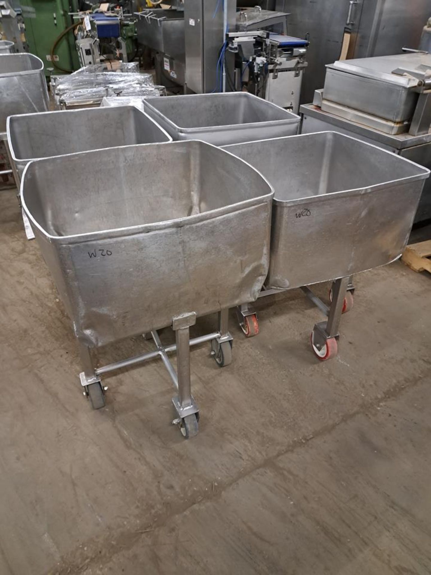 Stainless Steel Dump Buggies, 400 Lb. capacity, modified height Located In Sandwich, IL (Required