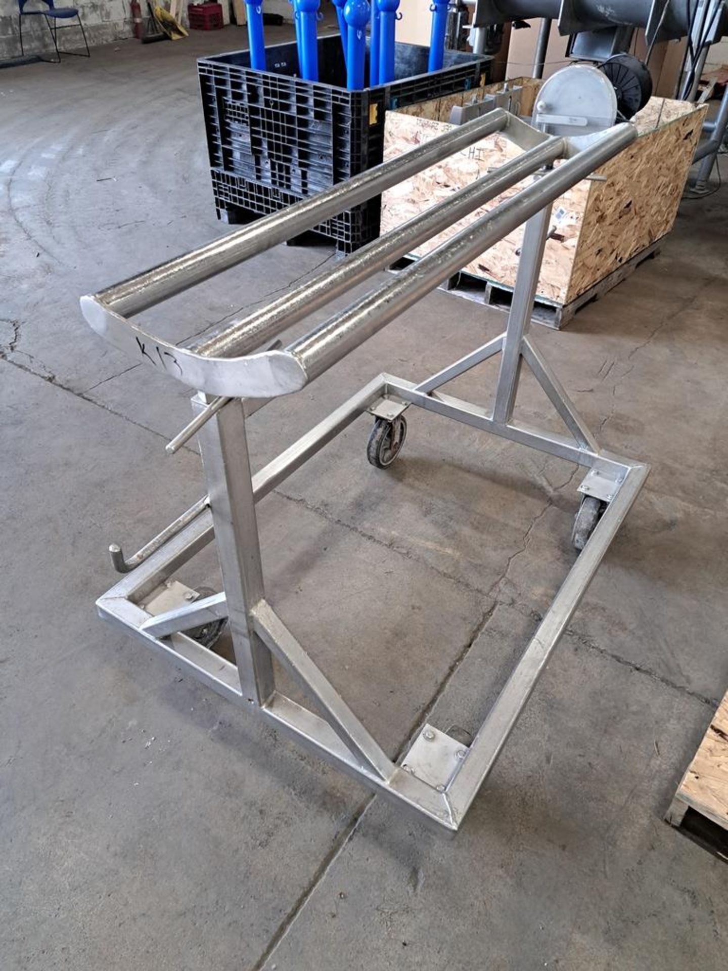 Stainless Steel Auger Cart, 48" Long carriage, Located In Plano, IL (Required Loading Fee: $25.