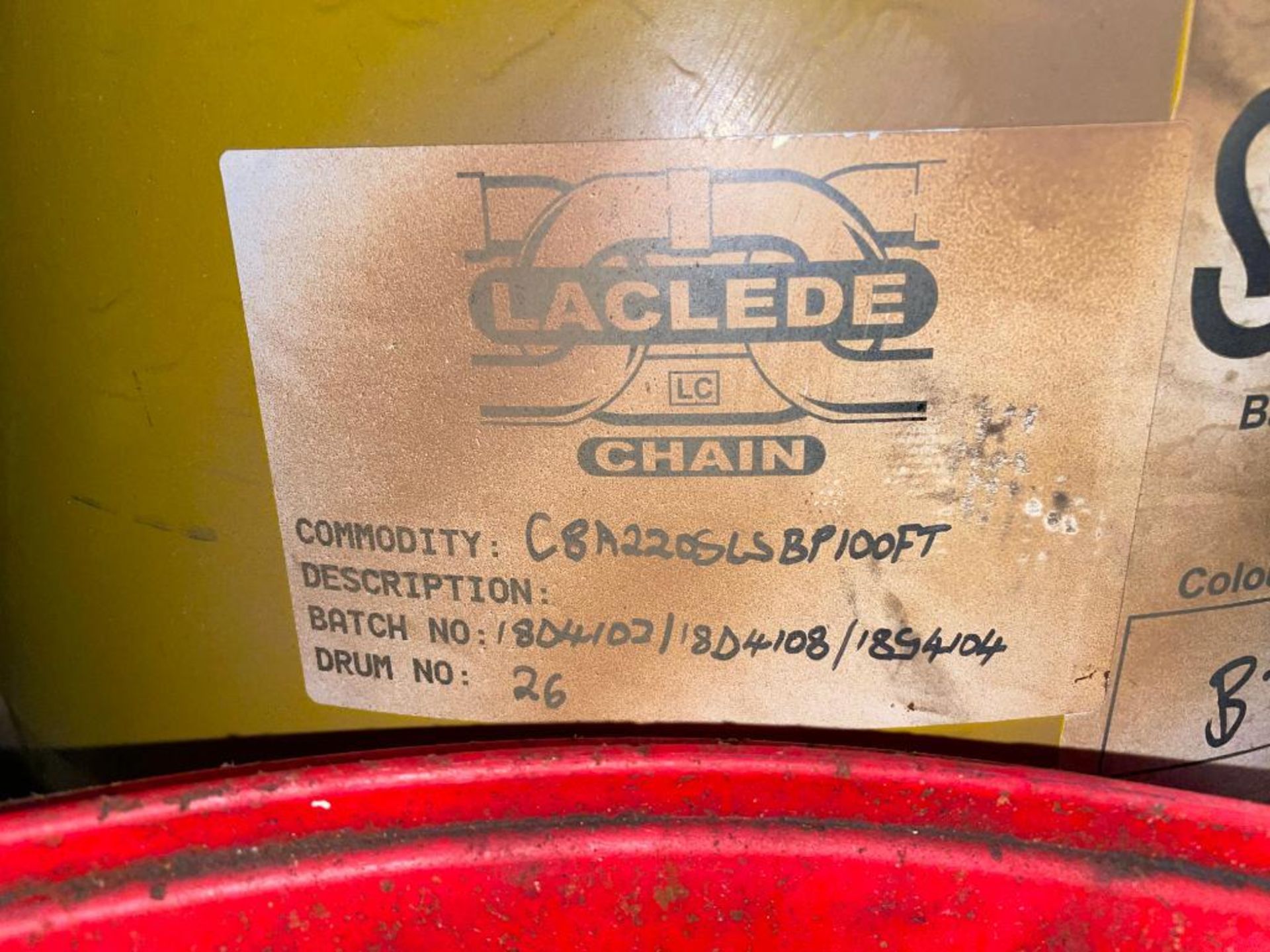100' X 7/8" G80 SCAW SHORT PIECES HEAT TREAT PROOF TEST BLACK CHAIN BRAND/MODEL: LACLEDE CHAIN MFG S - Image 7 of 9