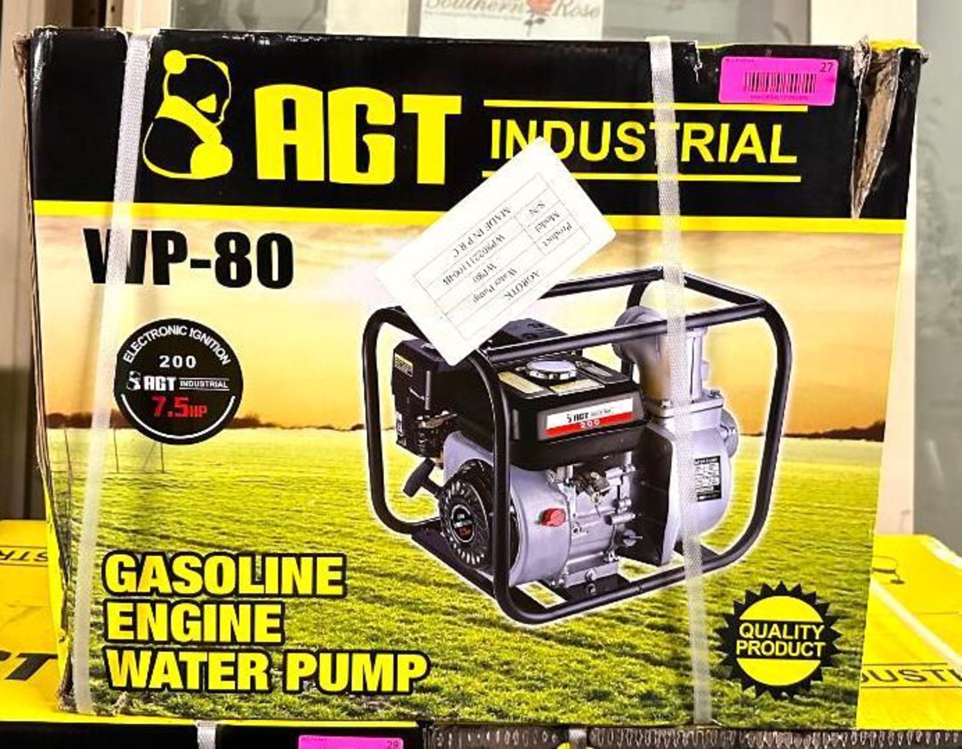 AGT WP-80 PORTABLE 3" WATER PUMP BRAND/MODEL: AGT WP-80 INFORMATION: NEW, 7.5 HP GAS ENGINE RECOIL - Image 3 of 5