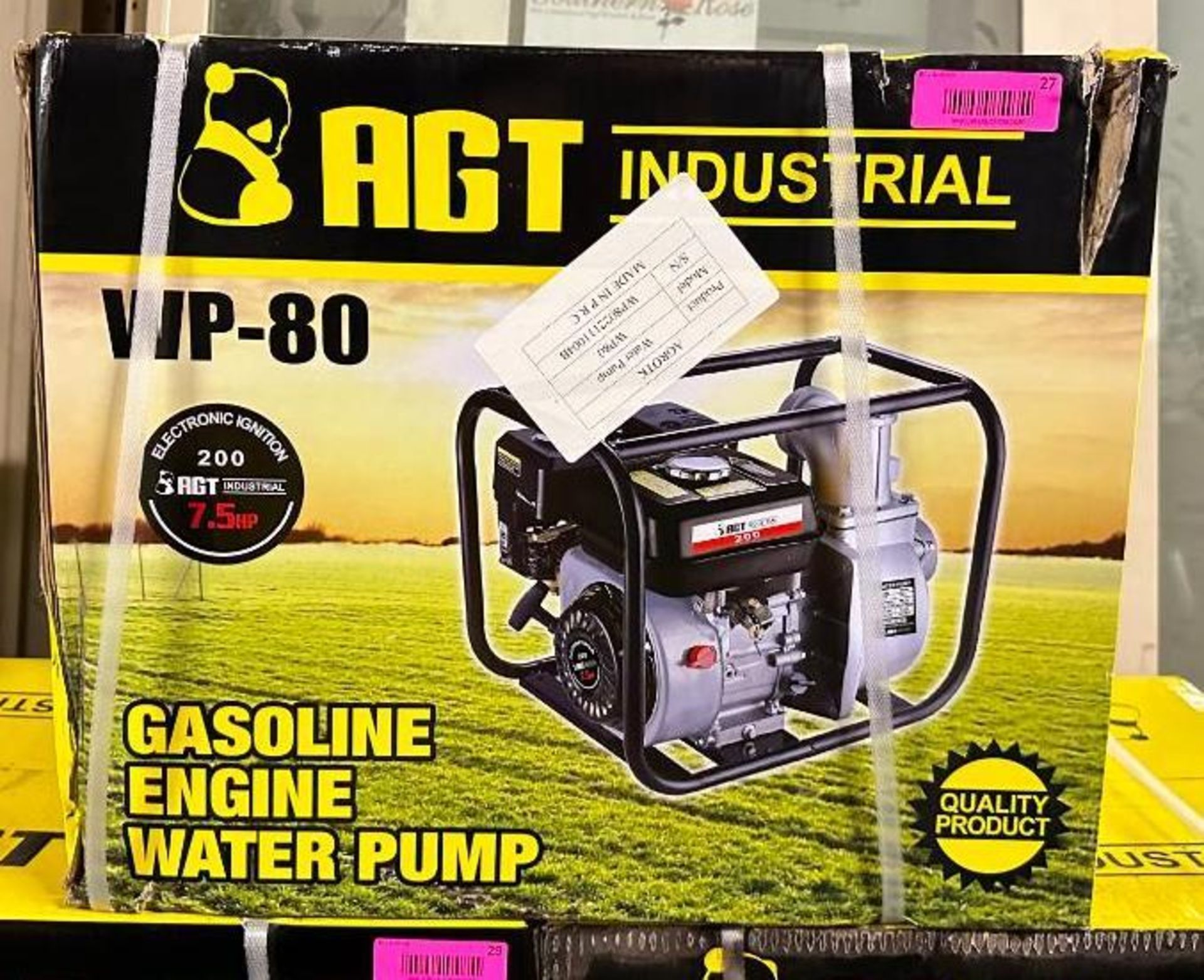 AGT WP-80 PORTABLE 3" WATER PUMP BRAND/MODEL: AGT WP-80 INFORMATION: NEW, 7.5 HP GAS ENGINE RECOIL - Image 2 of 4