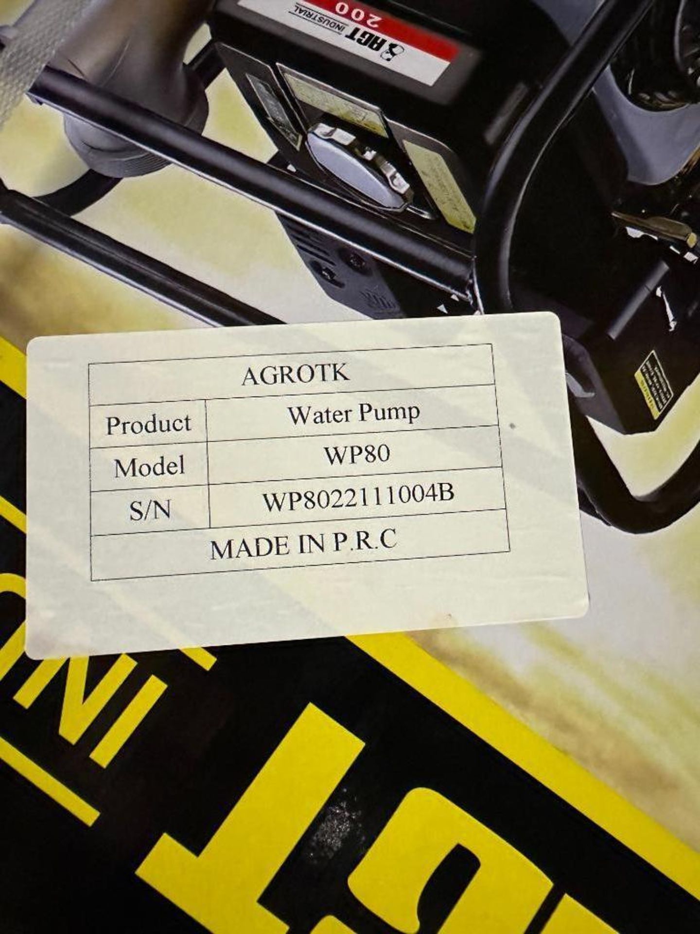 AGT WP-80 PORTABLE 3" WATER PUMP BRAND/MODEL: AGT WP-80 INFORMATION: NEW, 7.5 HP GAS ENGINE RECOIL - Image 5 of 5