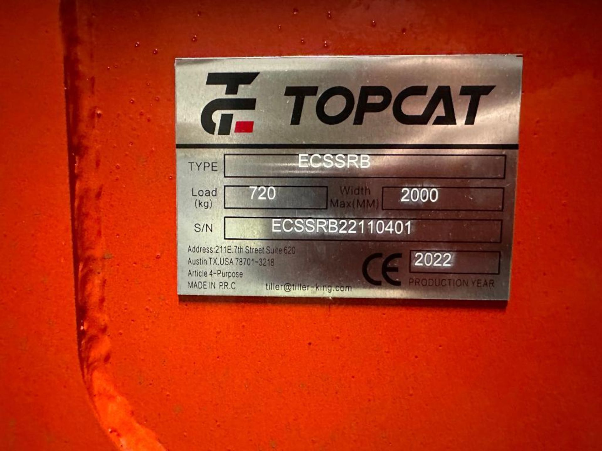 DESCRIPTION: 2022 TOPCAT TREE SHEAR SKID STEER ATTACHMENT BRAND/MODEL: TOPCAT ECSSRB INFORMATION: 20 - Image 8 of 8