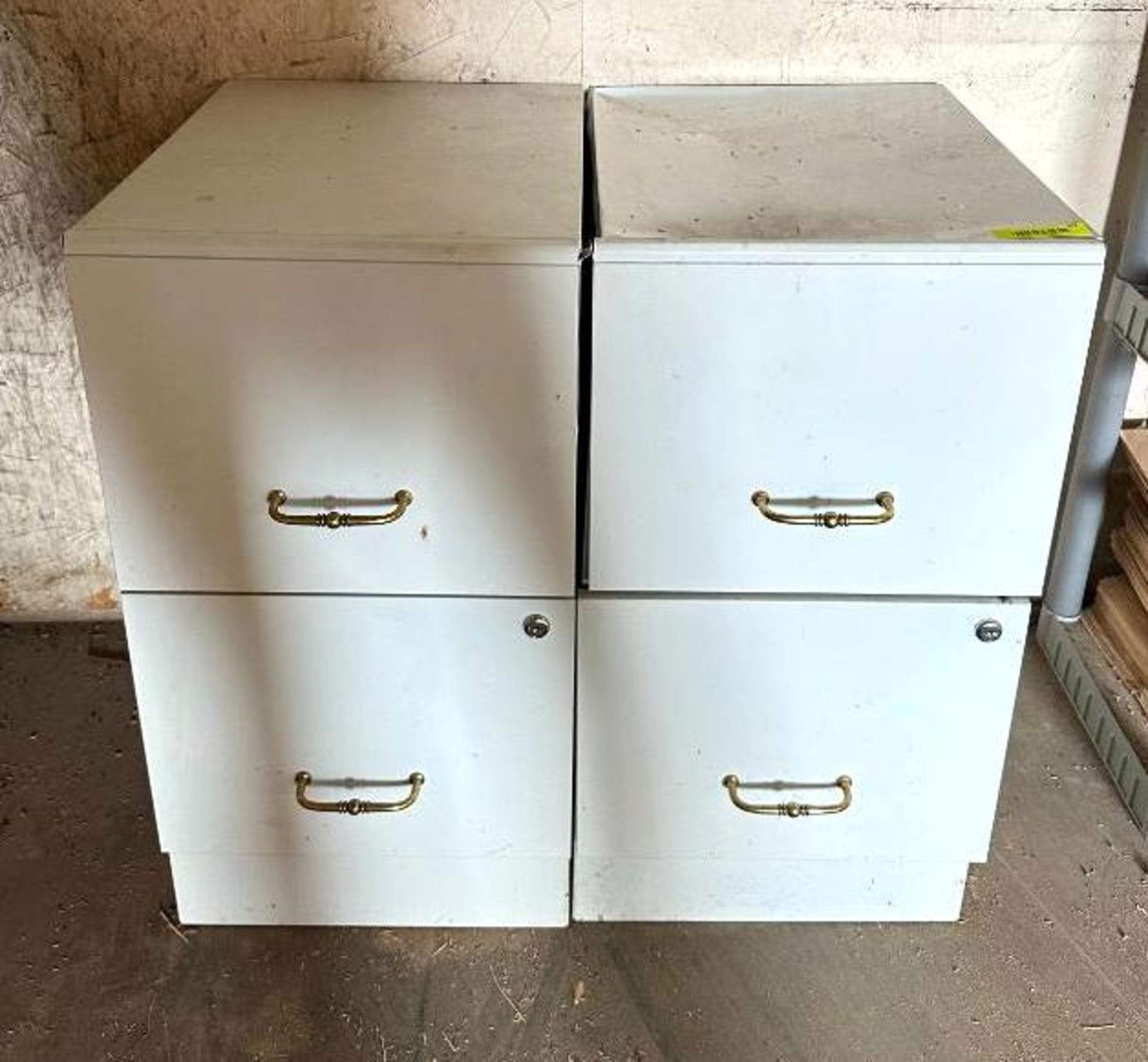 (2) 2-DRAWER METAL FILE CABINETS SIZE: 14" X 18" X 27" LOCATION: MAIN WAREHOUSE