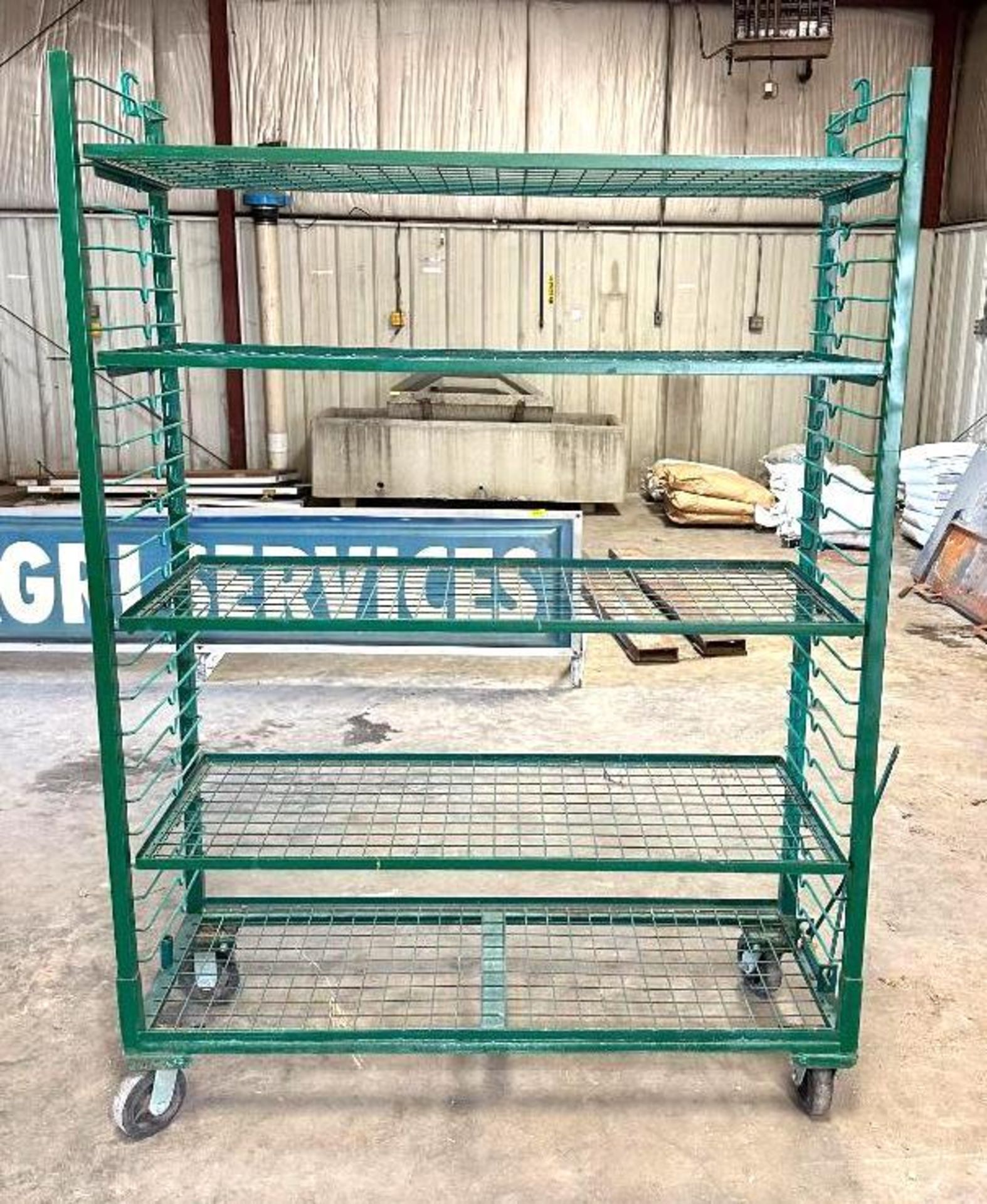 5-TIER HEAVY DUTY SHELVING RACK ON CASTERS SIZE: 60" X 21" X 80" LOCATION: MAIN WAREHOUSE