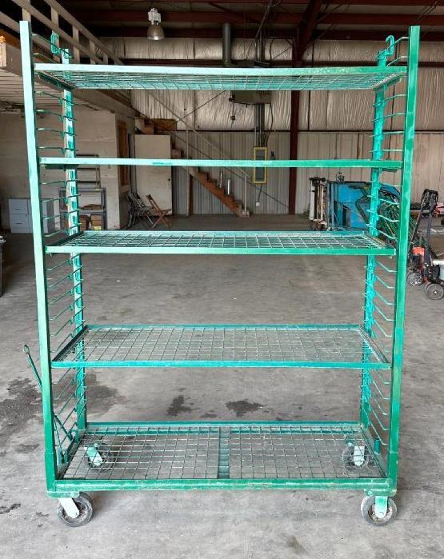 5-TIER HEAVY DUTY SHELVING RACK ON CASTERS SIZE: 60" X 21" X 80" LOCATION: MAIN WAREHOUSE