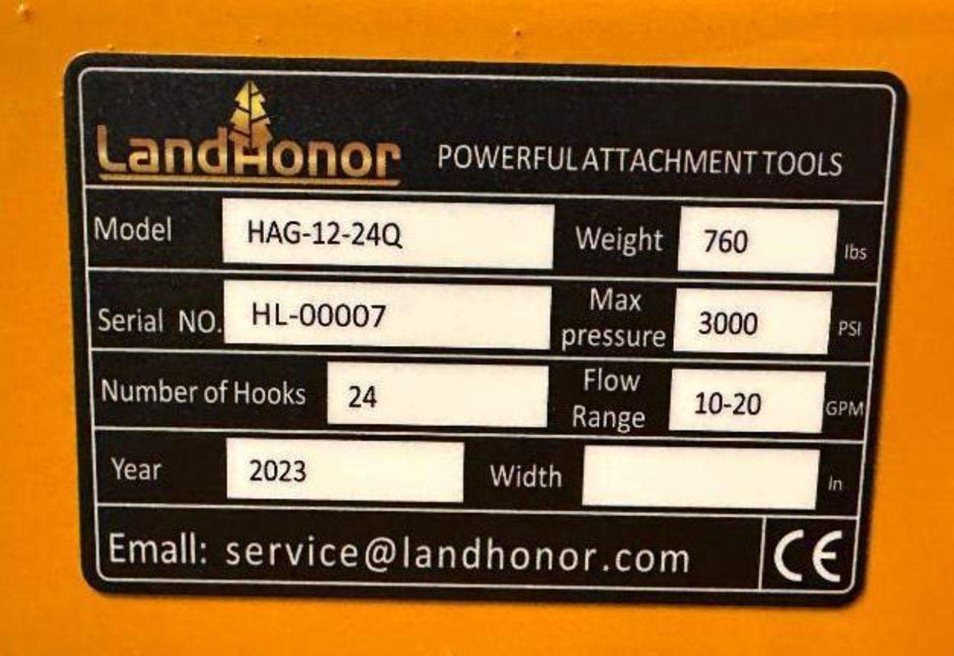 LAND HONOR HAY ACCUMULATOR GRAPPLING HOOK SKID STEER ATTACHMENT BRAND/MODEL: LANDHONOR HAG-112-24Q I - Image 6 of 6