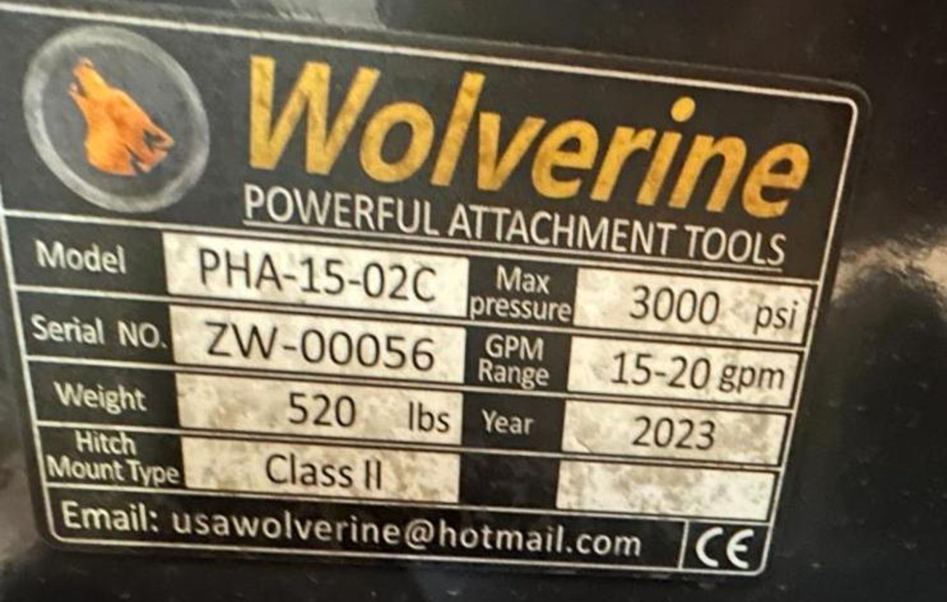 WOLVERINE 48" ADJUSTABLE HYDRAULIC PALLET FORK SKID STEER ATTACHMENT BRAND/MODEL: WOLVERINE PFA-11-3 - Image 7 of 7