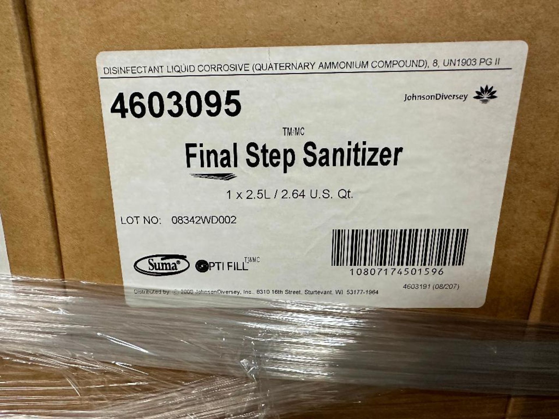 DESCRIPTION: (10) BOTTLES OF FINAL STEP SANITIZER BRAND / MODEL: JOHNSON DIVERSEY THIS LOT IS: SOLD - Image 3 of 3