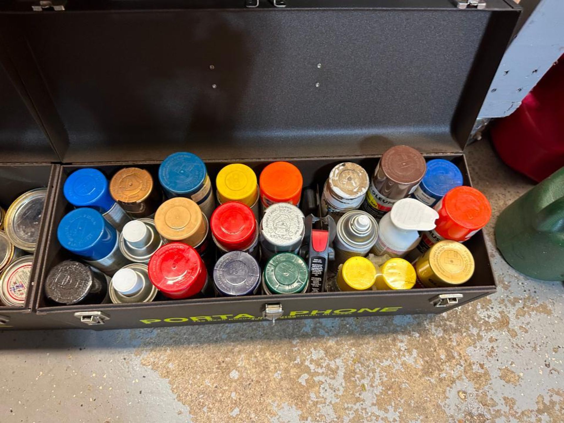 (2) TOOLBOXES WITH ASSORTED PAINT AND WOOD STAIN SIZE: 24"X8"X10" LOCATION: GARAGE QTY: 1 - Image 2 of 7