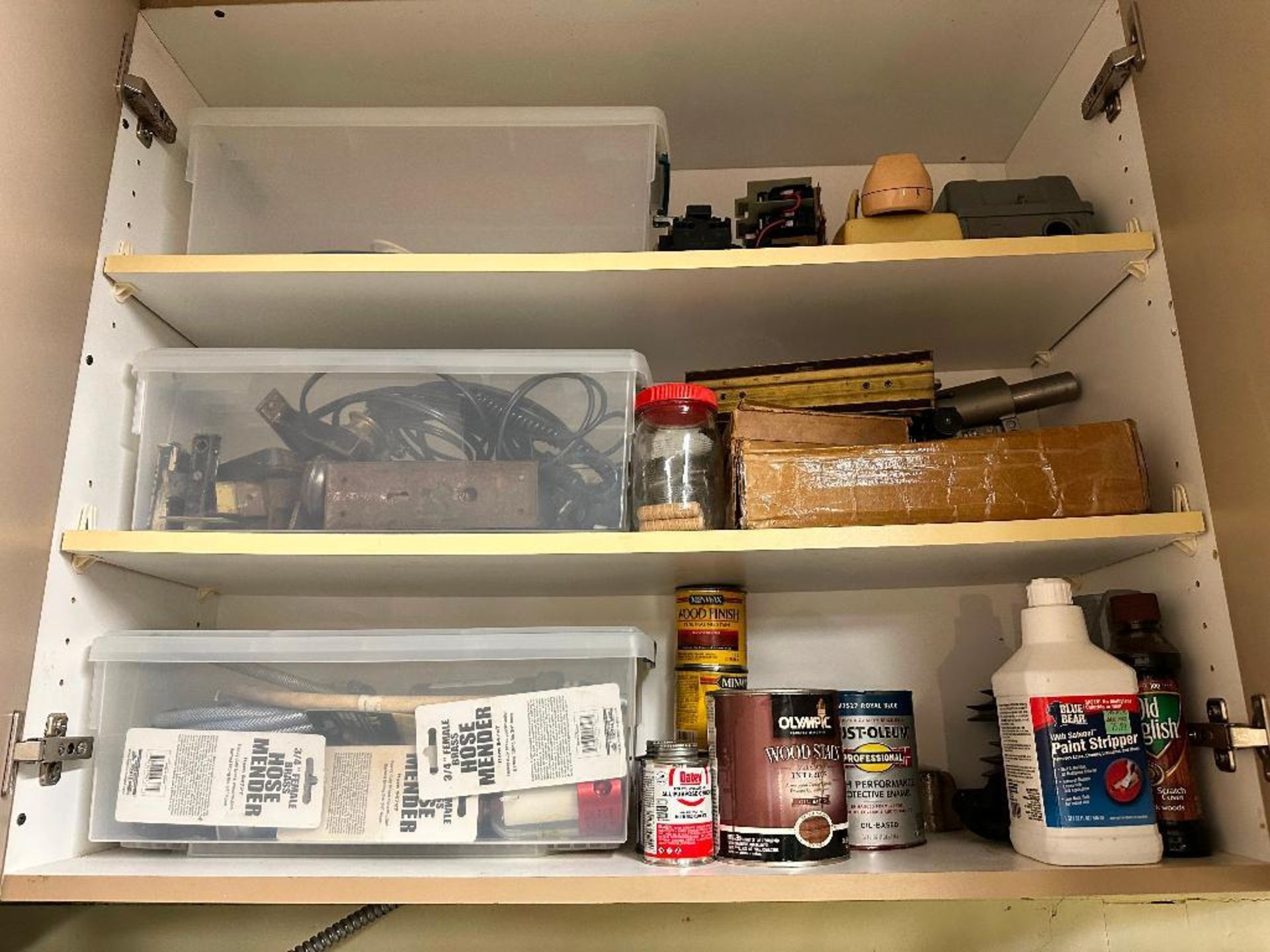 DESCRIPTION: CONTENTS OF CABINET - ASSORTED HARDWARE. LOCATION: SHOP THIS LOT IS: ONE MONEY QTY: 1