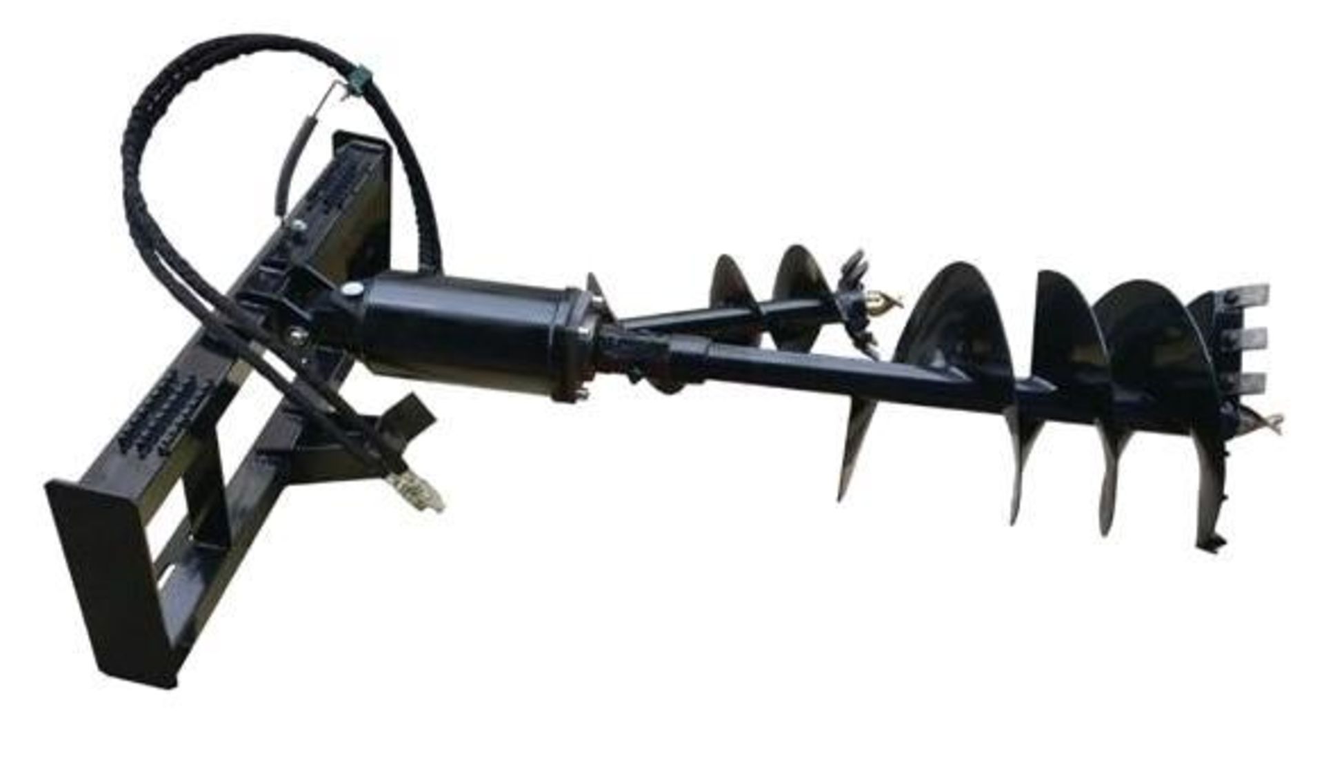 WOLVERINE HYDRAULIC SKID STEER AUGER ATTACHMENT W/ 12" AND 18" AUGER BITS BRAND/MODEL: WOLVERINE ADB